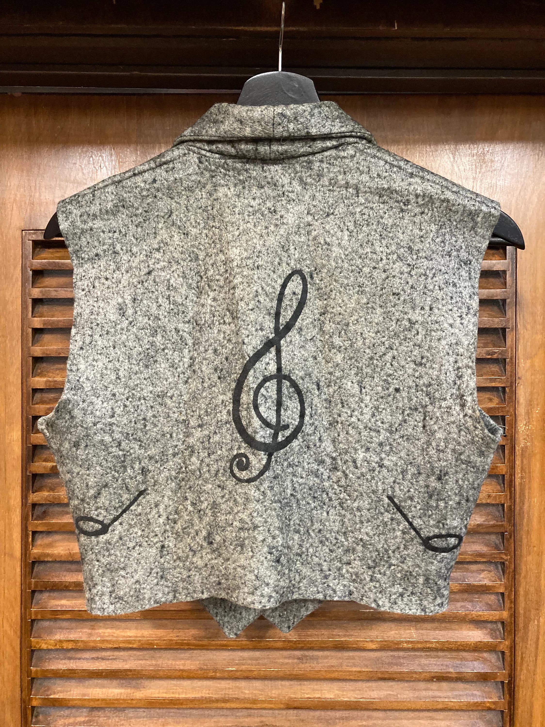 Vintage 1950’s Original Music Note Felt Rockabilly Two Piece Outfit Set, Vest & Circle Skirt, 1950’s 2 Piece Set, Music Note - image 5