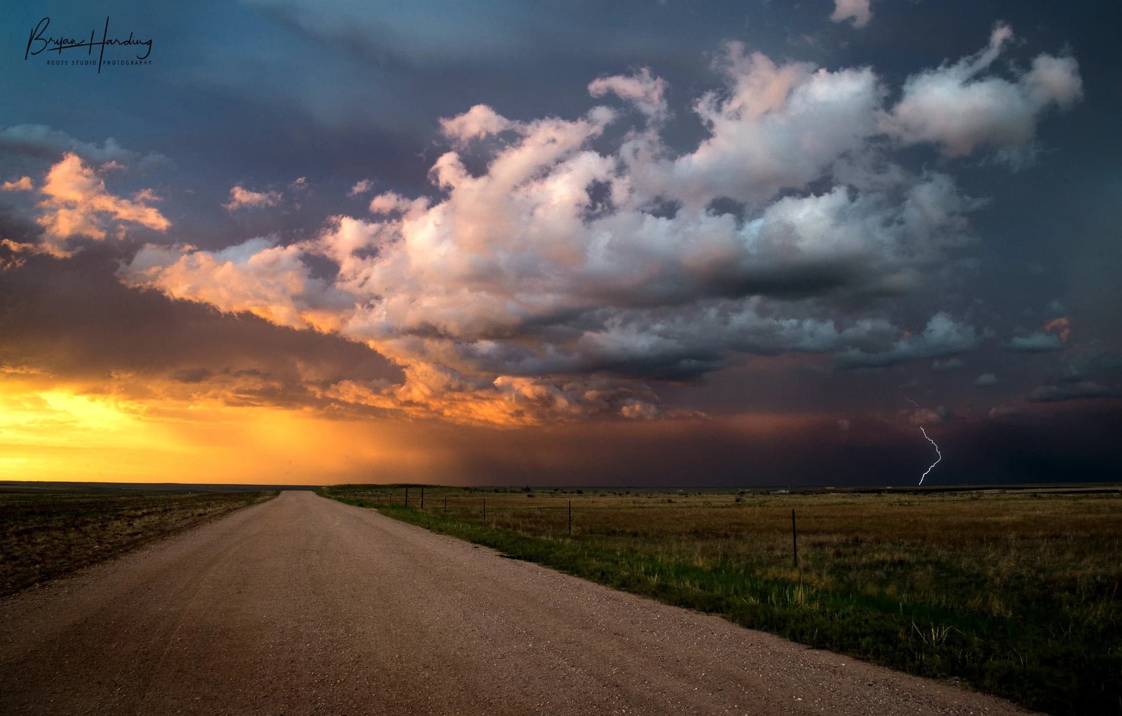 Colorado Sunset Stormscape Photography Print, Plains Lightning Photo