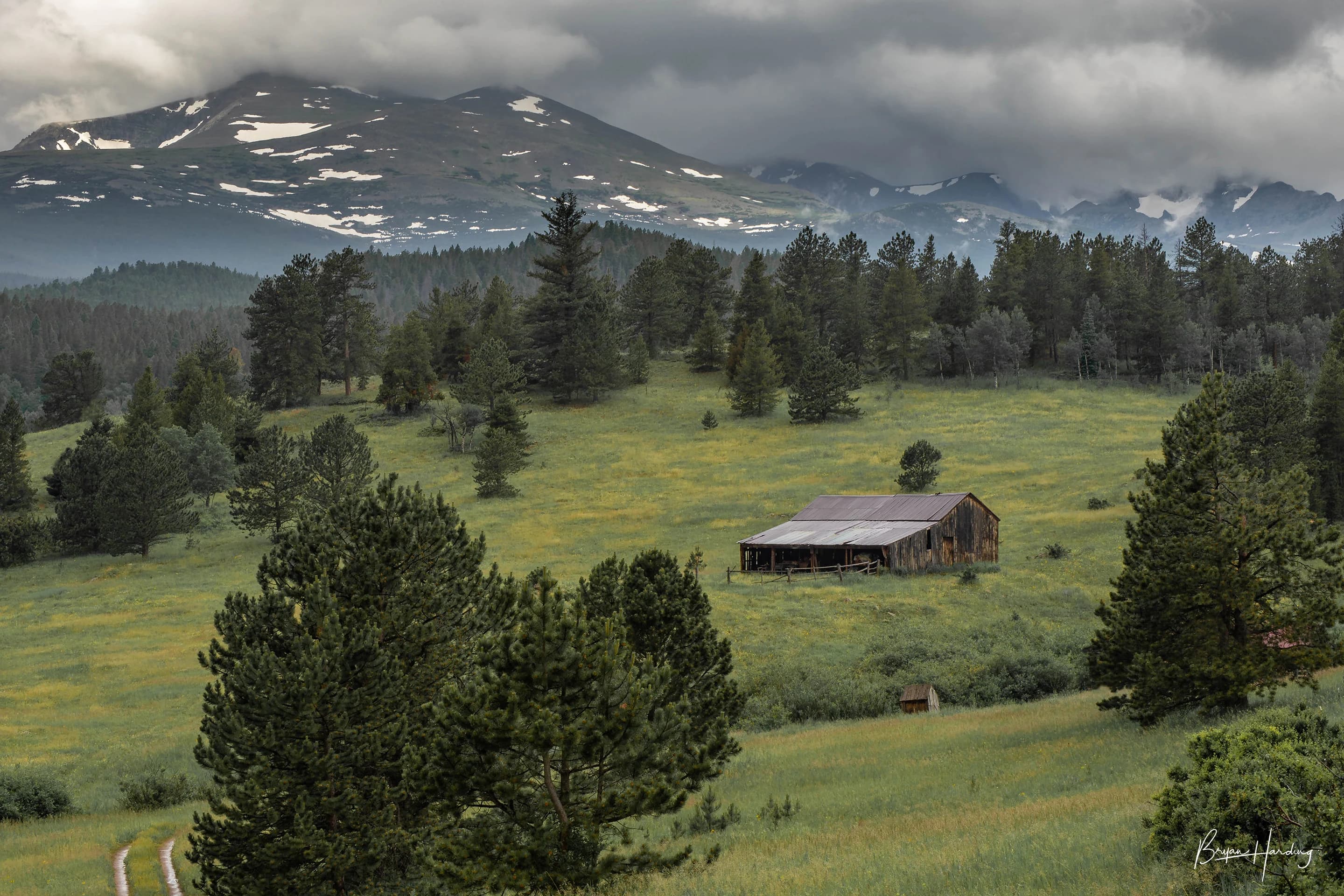Indian Peaks Wilderness Print, Colorado Mountain Ranch, Old Barn Photo