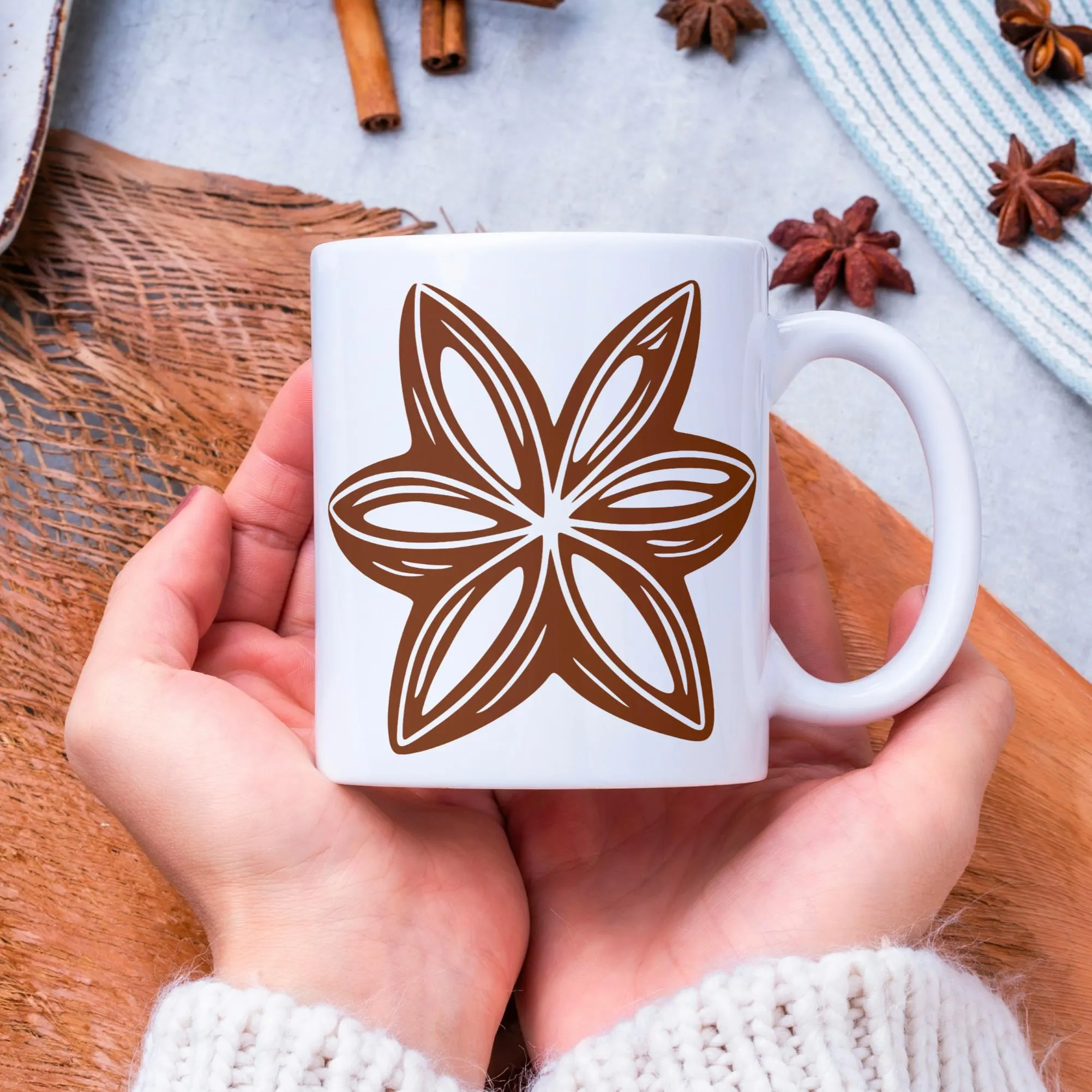 Star Anise SVG DXF PNG File for Cricut Silhouette - Cutting, Engraving: Kitchen Clipart - image 3