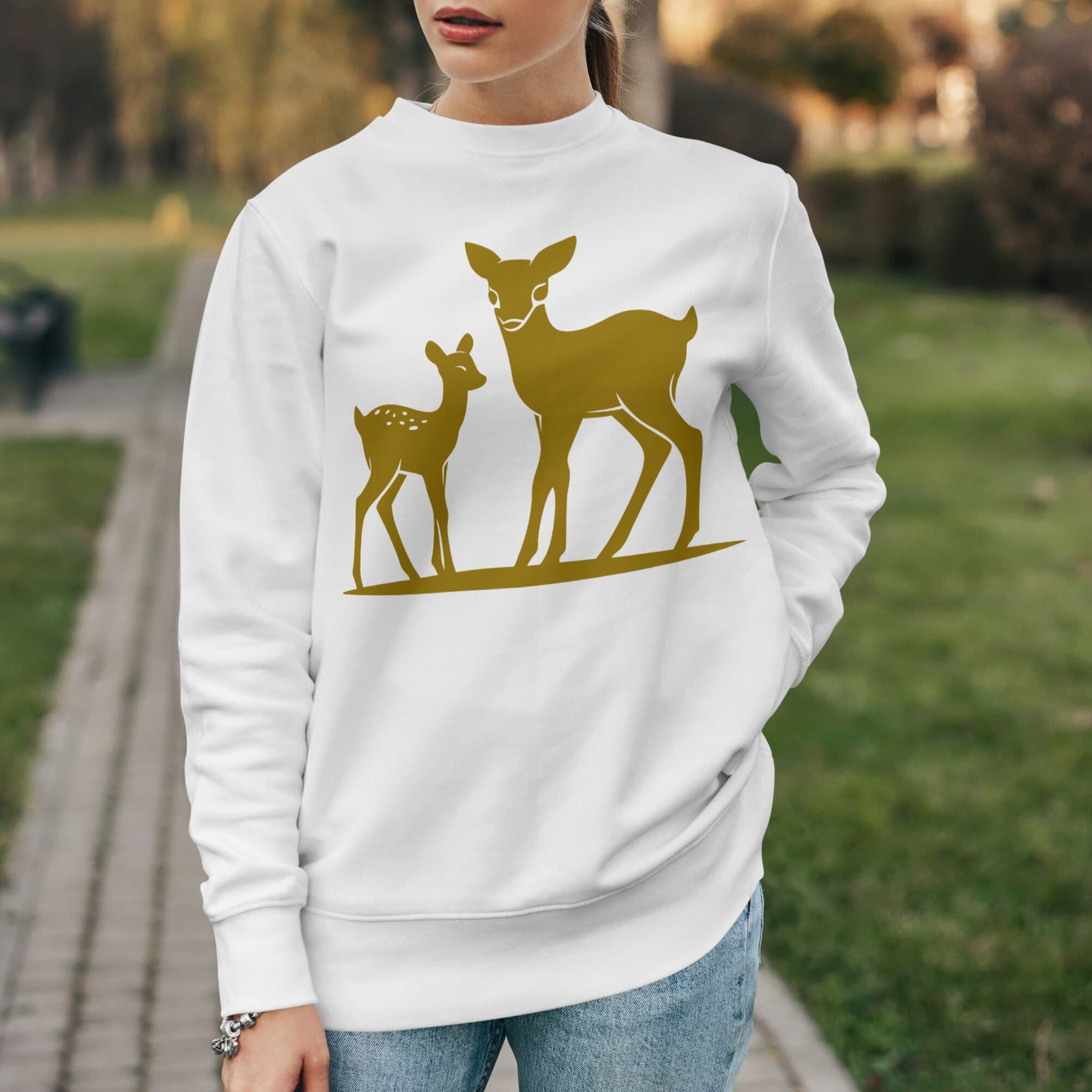 Doe and Fawn SVG PNG Files for Cricut, Silhouette - Cutting, Engraving: Deer Clipart - image 4