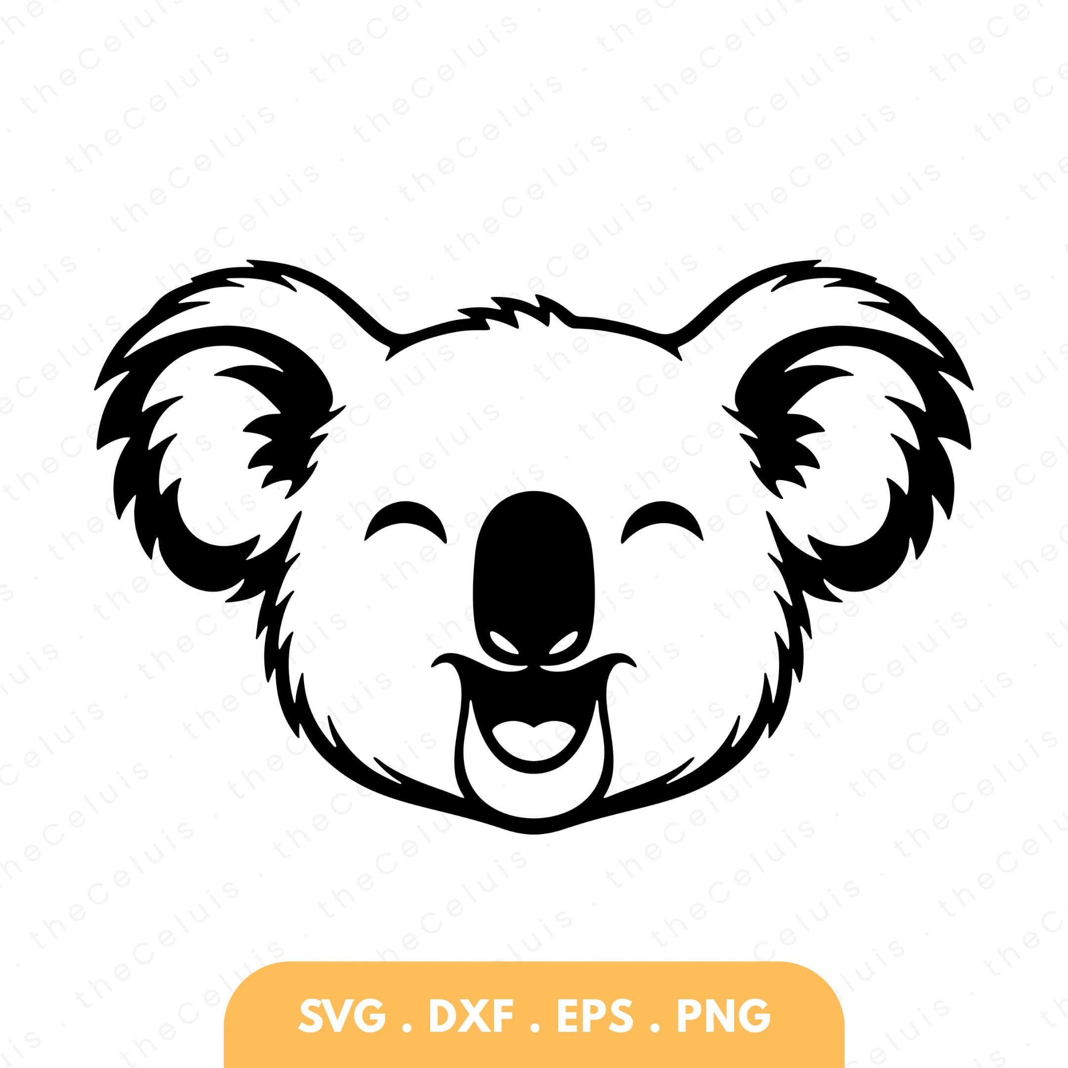 Laughing Koala SVG PNG Files for Cricut, Silhouette - Cutting, Engraving: Funny Animal Clipart