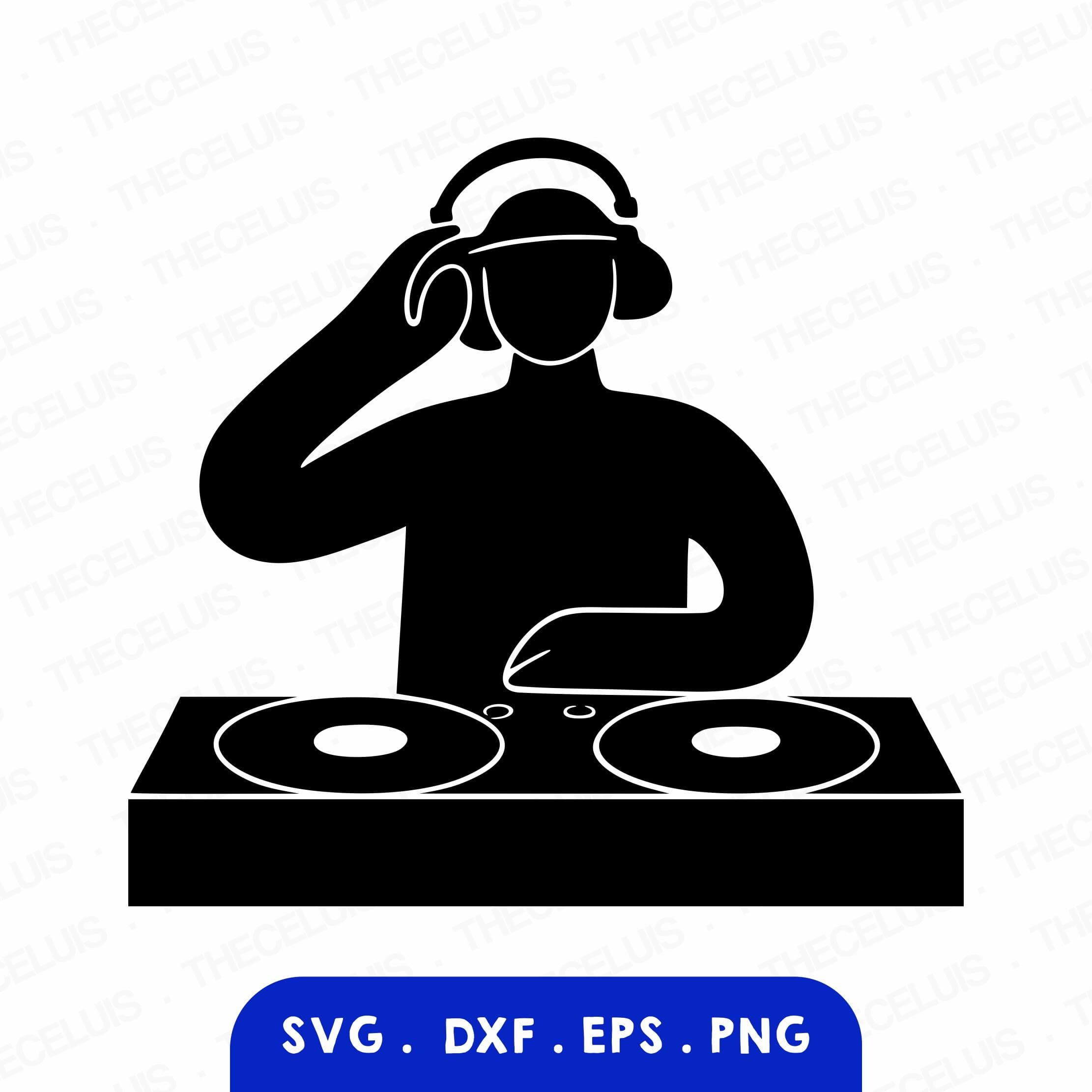 Disc Jockey SVG PNG File for Cricut Silhouette - Cutting, Engraving: DJ Silhouette Clipart