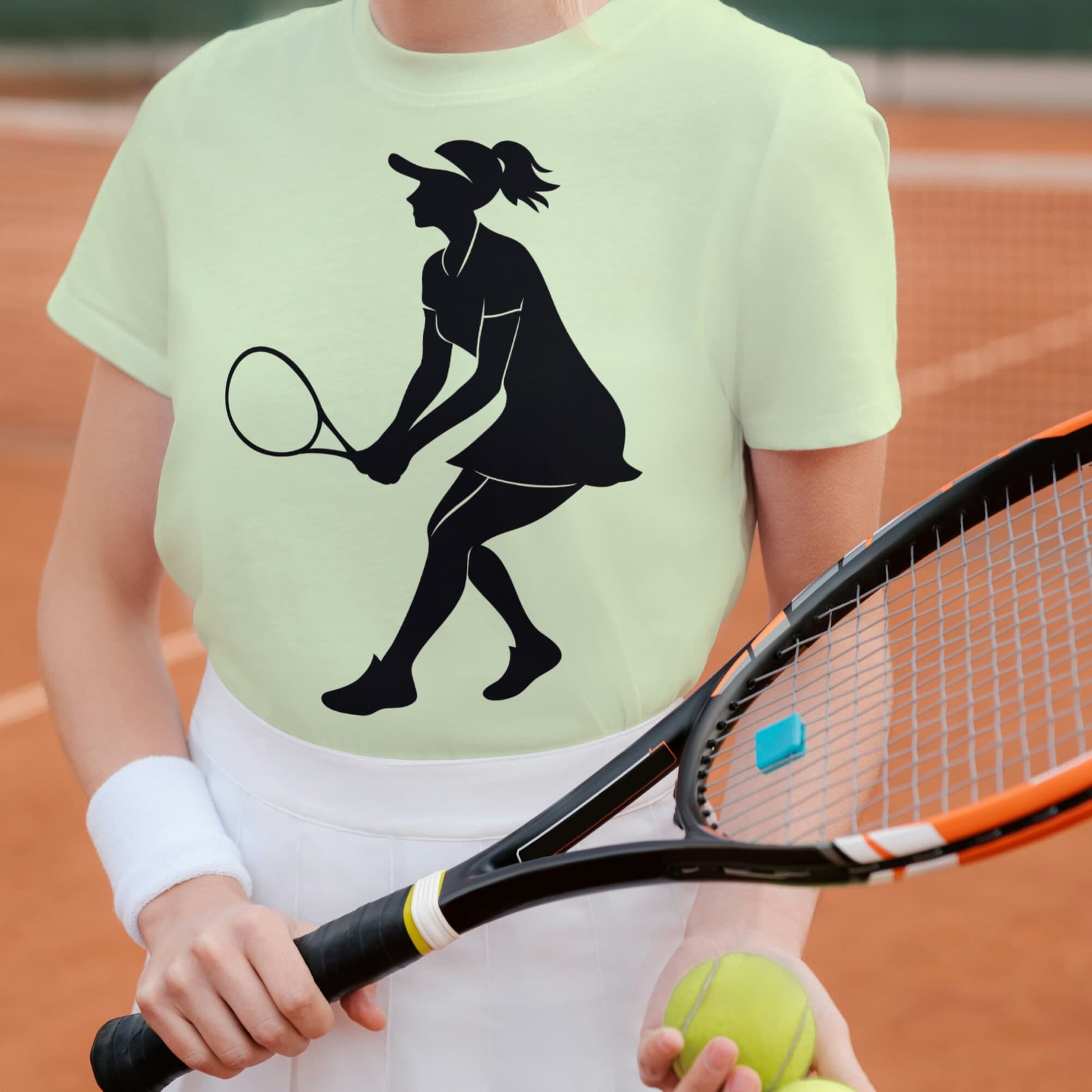Tennis SVG DXF PNG File for Cricut Silhouette - Cutting, Engraving: Woman in Sports Clipart - image 2