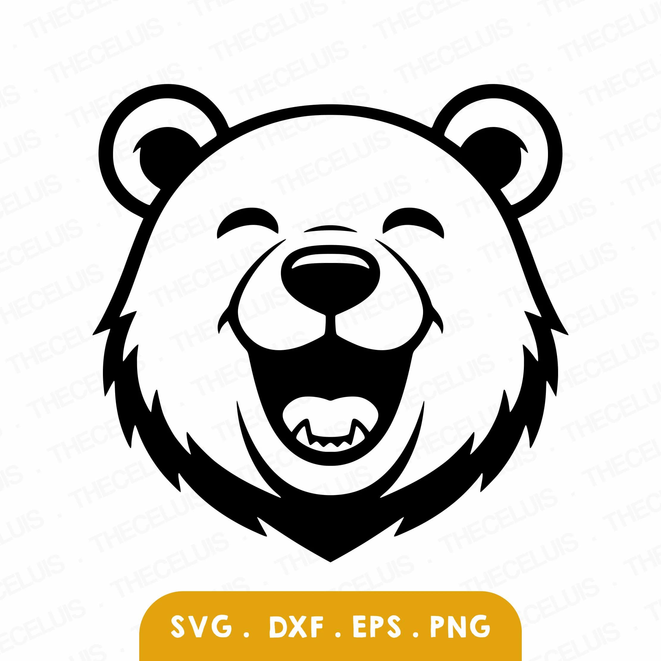 Laughing Bear SVG PNG Files for Cricut, Silhouette - Cutting, Engraving: Funny Animal Clipart