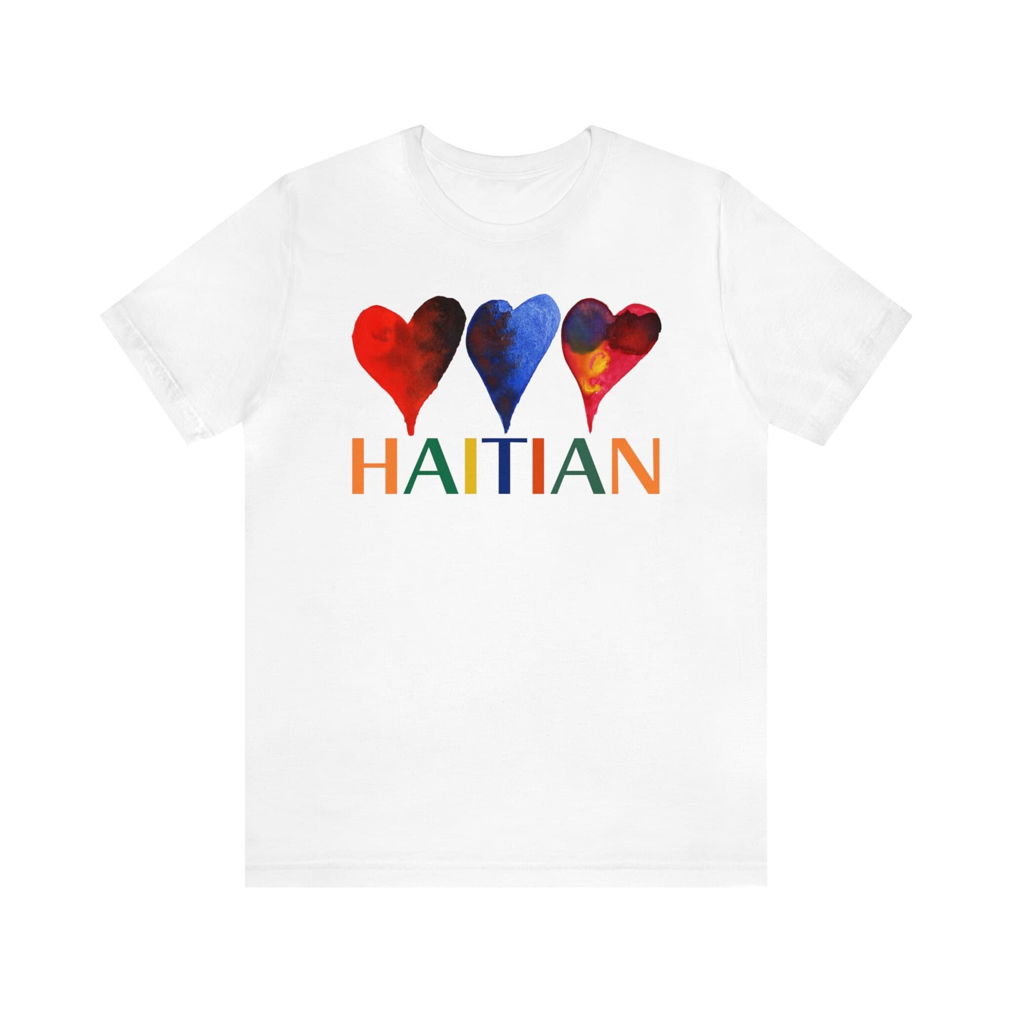 Haitian Hearts T-Shirt: Haiti Flag Pride, Caribbean Gift