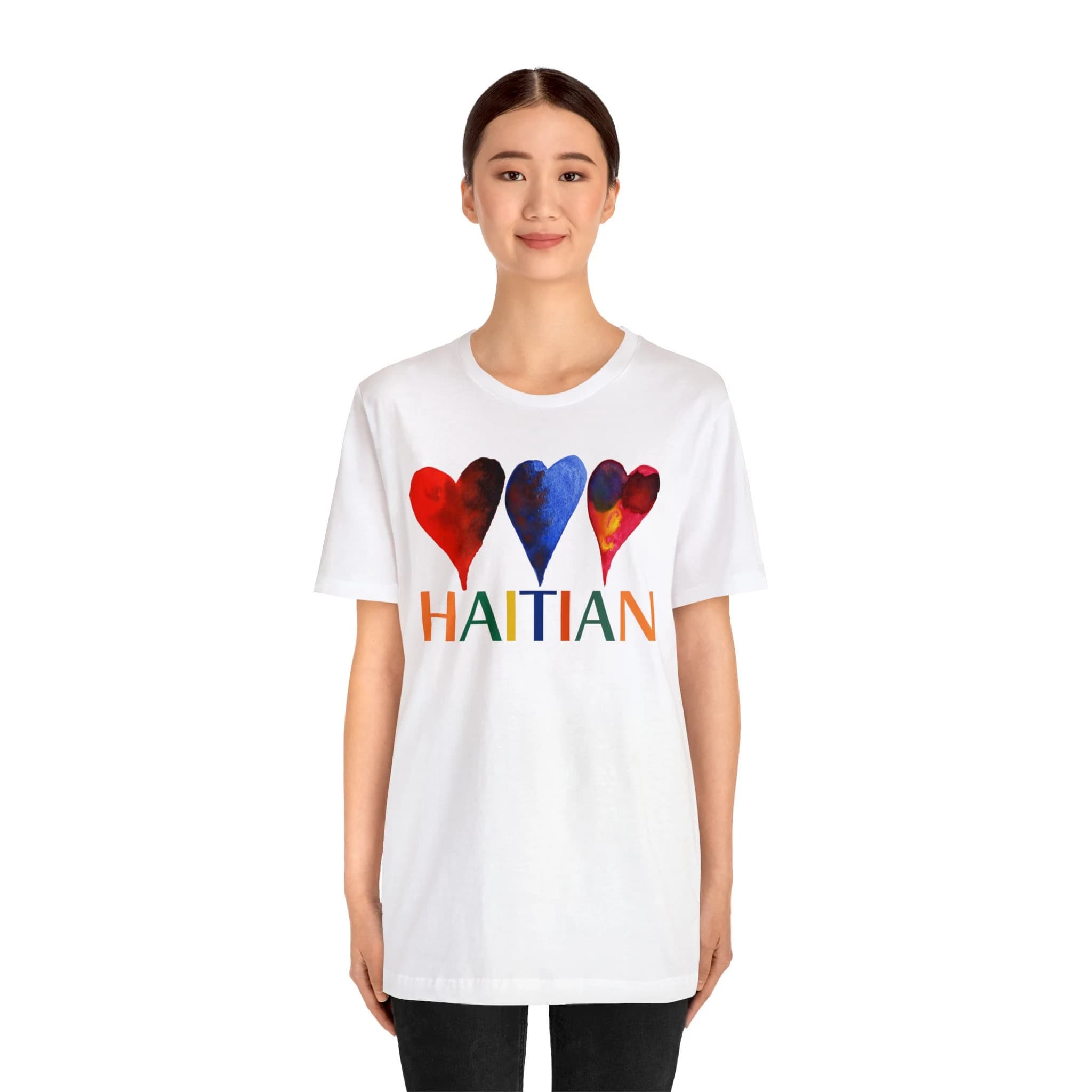 Haitian Hearts T-Shirt: Haiti Flag Pride, Caribbean Gift - image 4