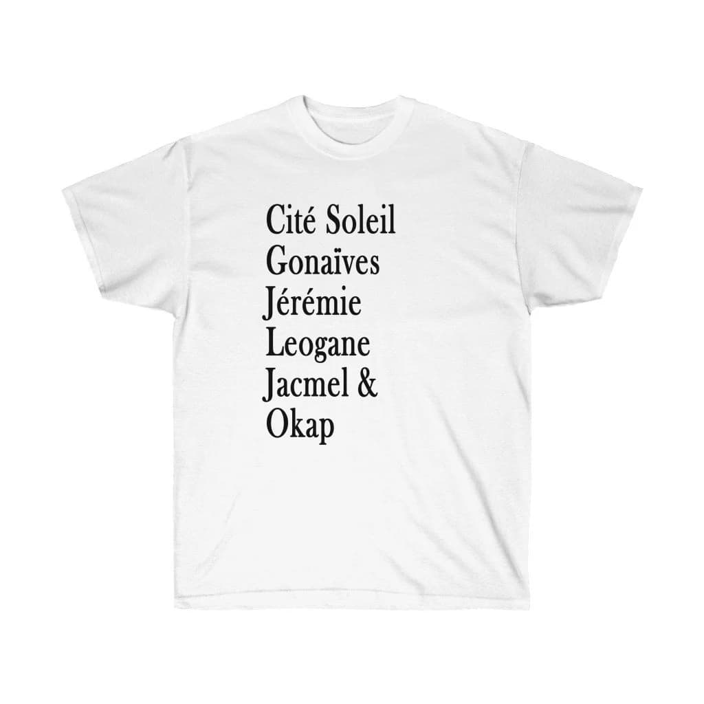 Haiti Cities T-shirt: Haitian Pride Clothing