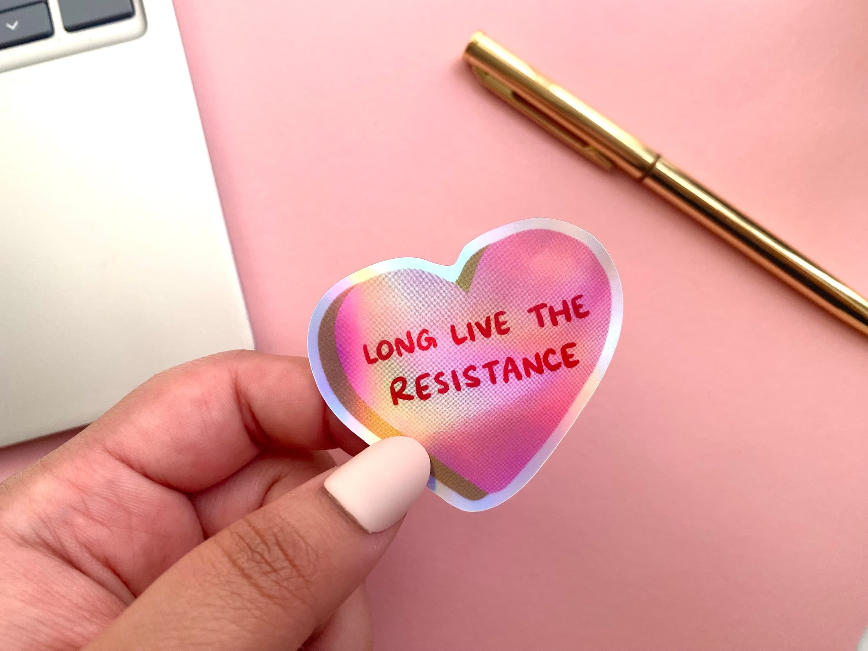 Palestine Sticker | 10% Profits Donated | Valentines Conversation Hearts | Heart Candy Sticker | Holographic Sticker | Vinyl Laptop Stickers