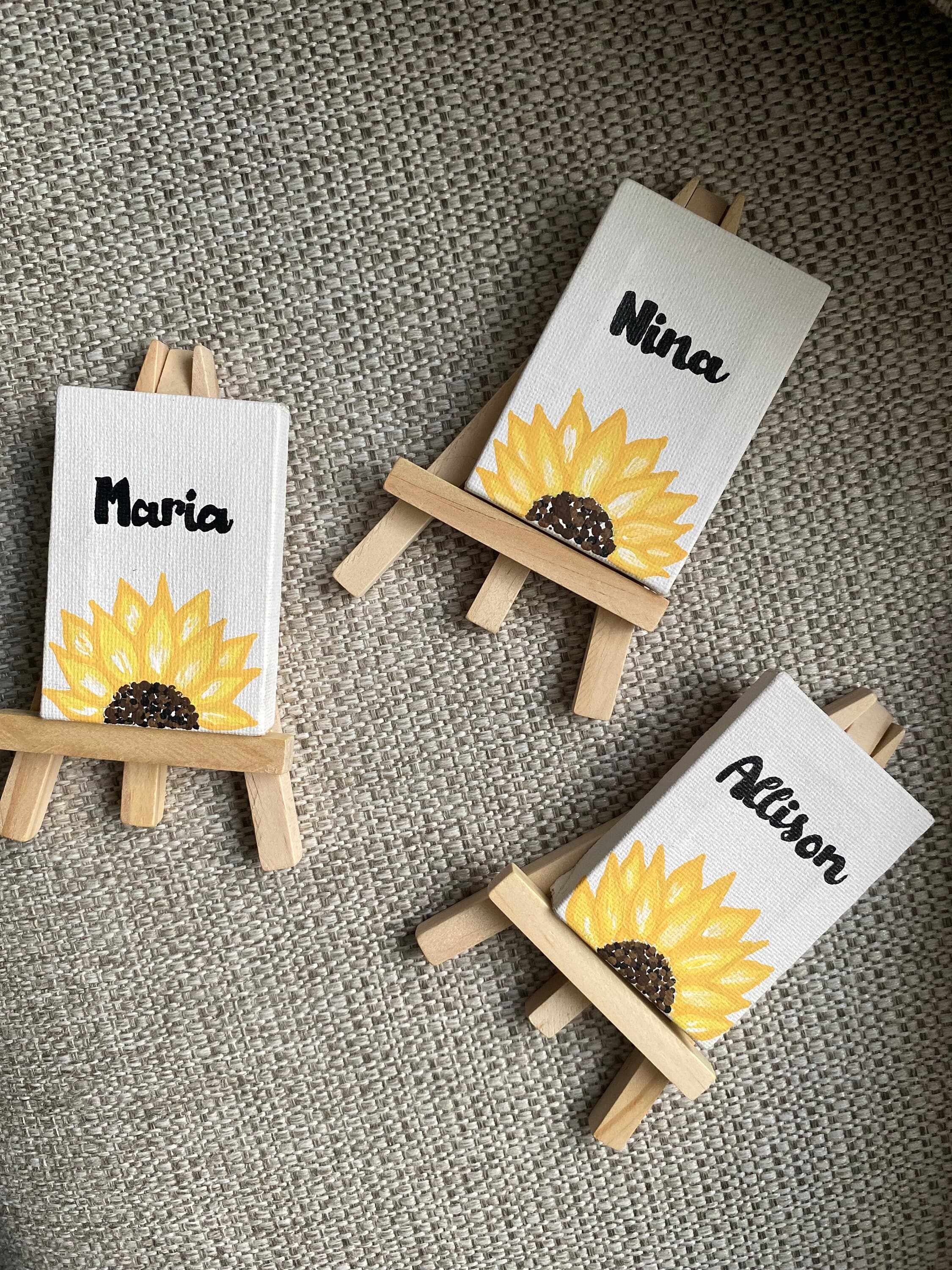 Custom Sunflower Acrylic Painting on Mini Canvas | Bridesmaid Gift - image 3