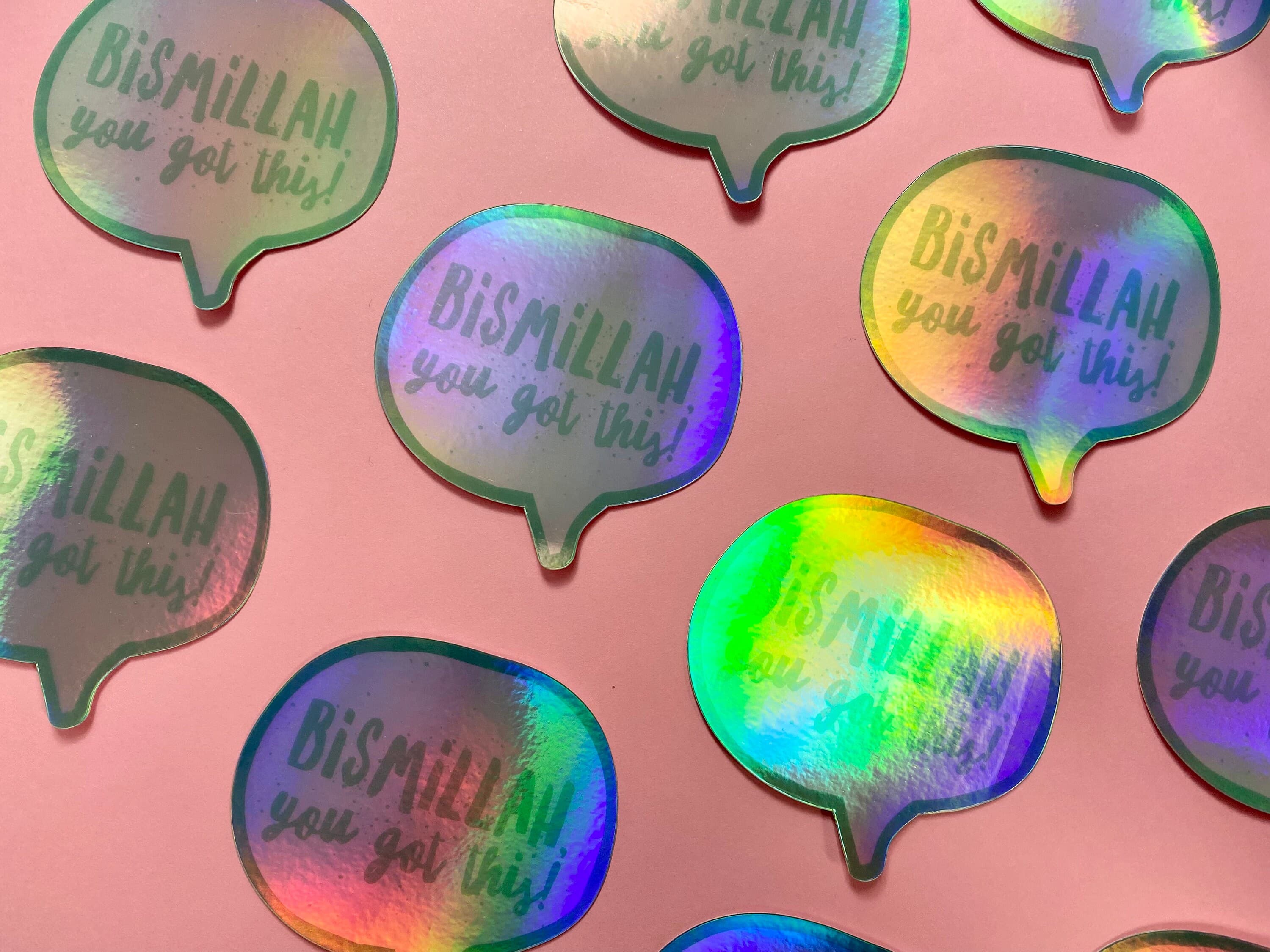 Bismillah, You Got This! Holographic Sticker, Islamic Quote - image 3