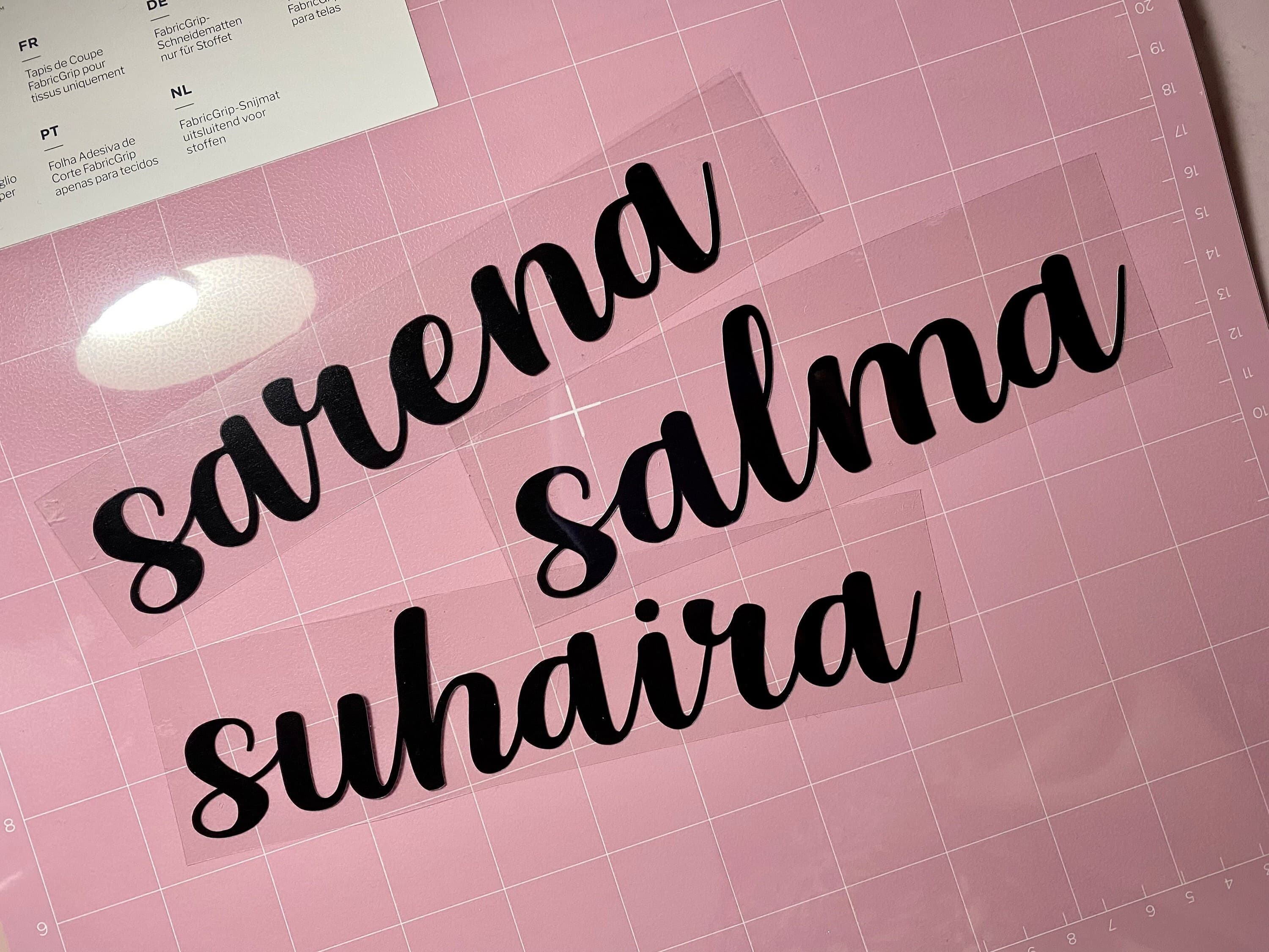 Calligraphy Font Iron On Decal | Custom Name, DIY Gift