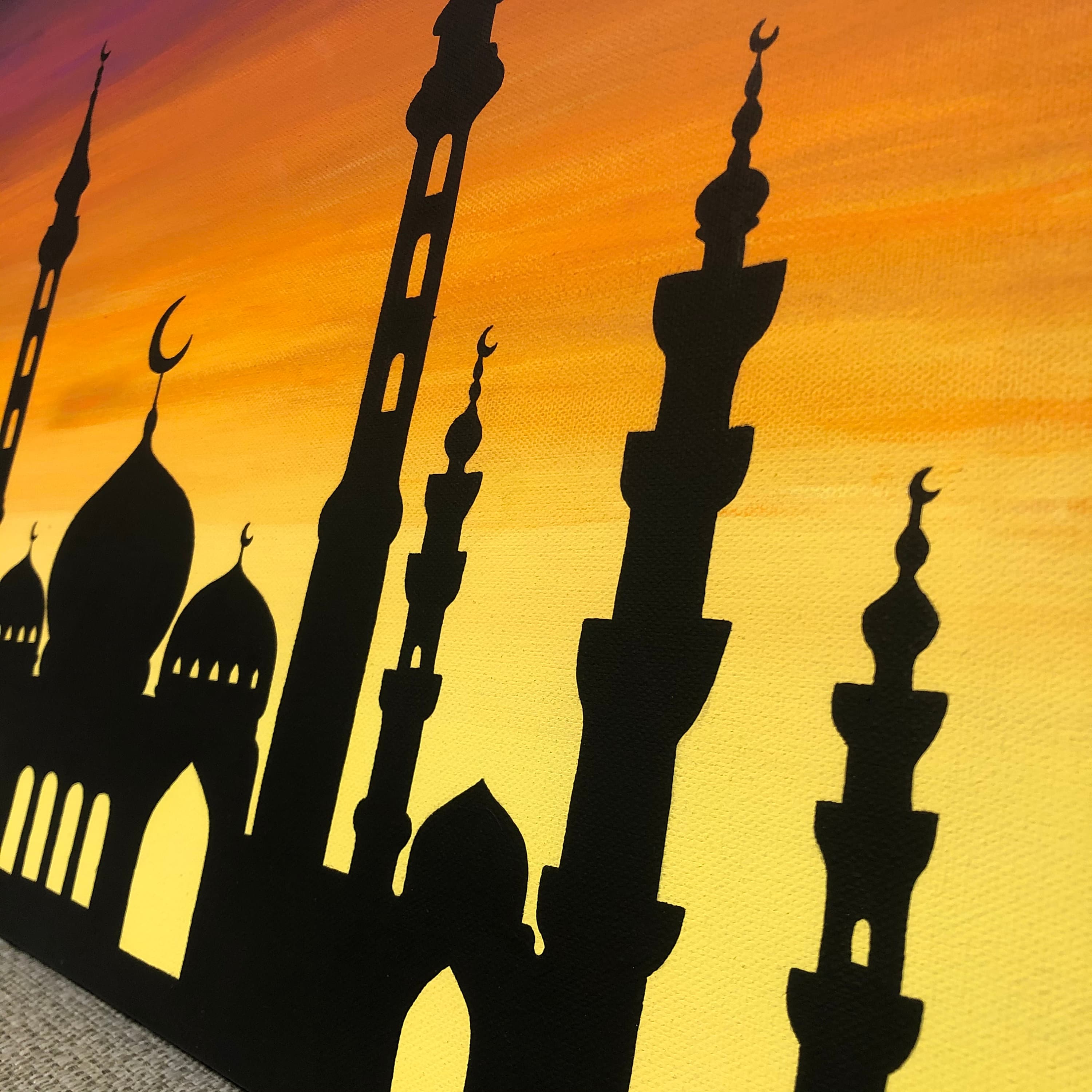 Masjid Sunset Acrylic Painting | Islamic Wall Art - image 5