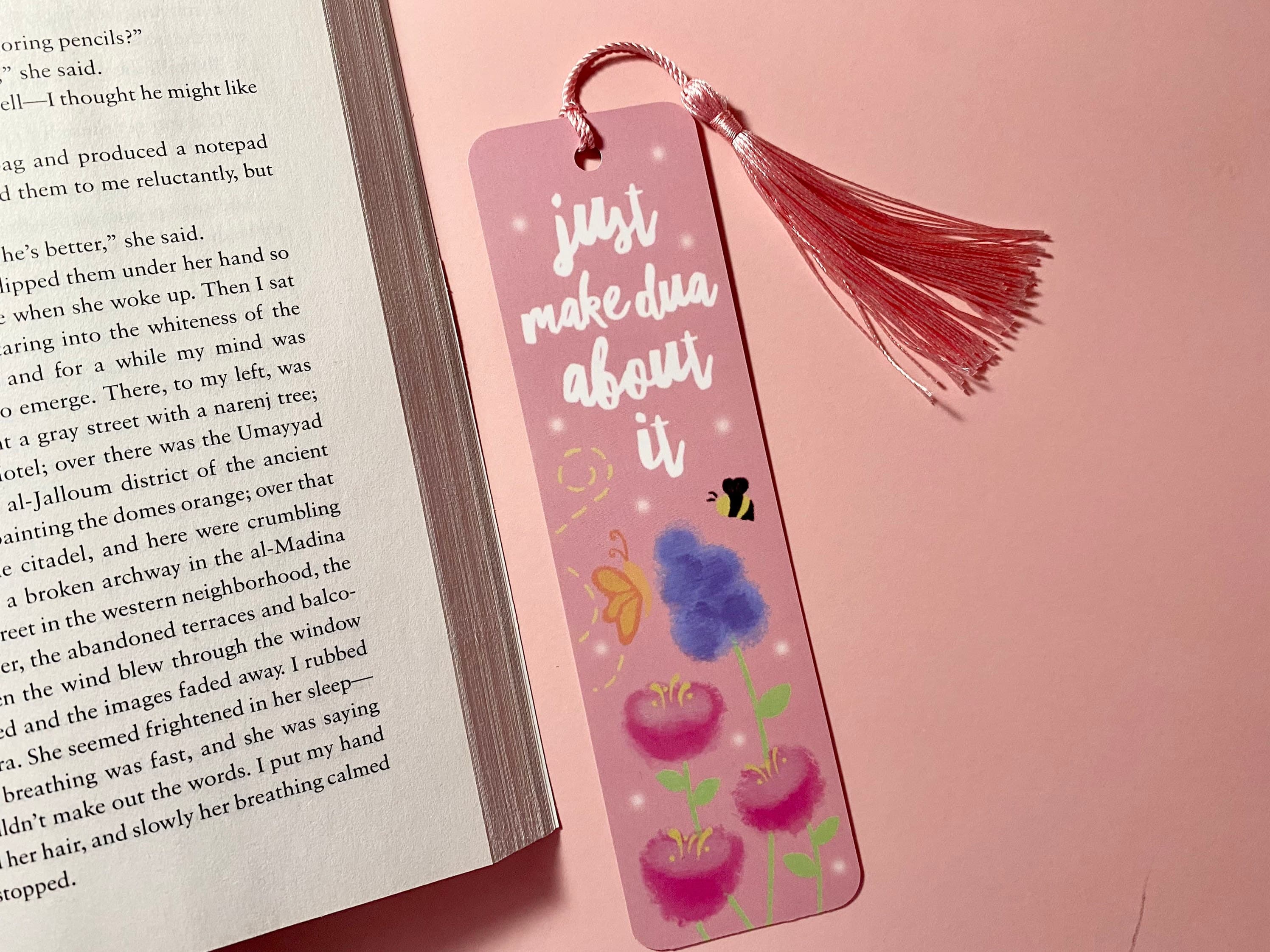 Just Make Dua Bookmark | Floral Islamic Gift with Tassel