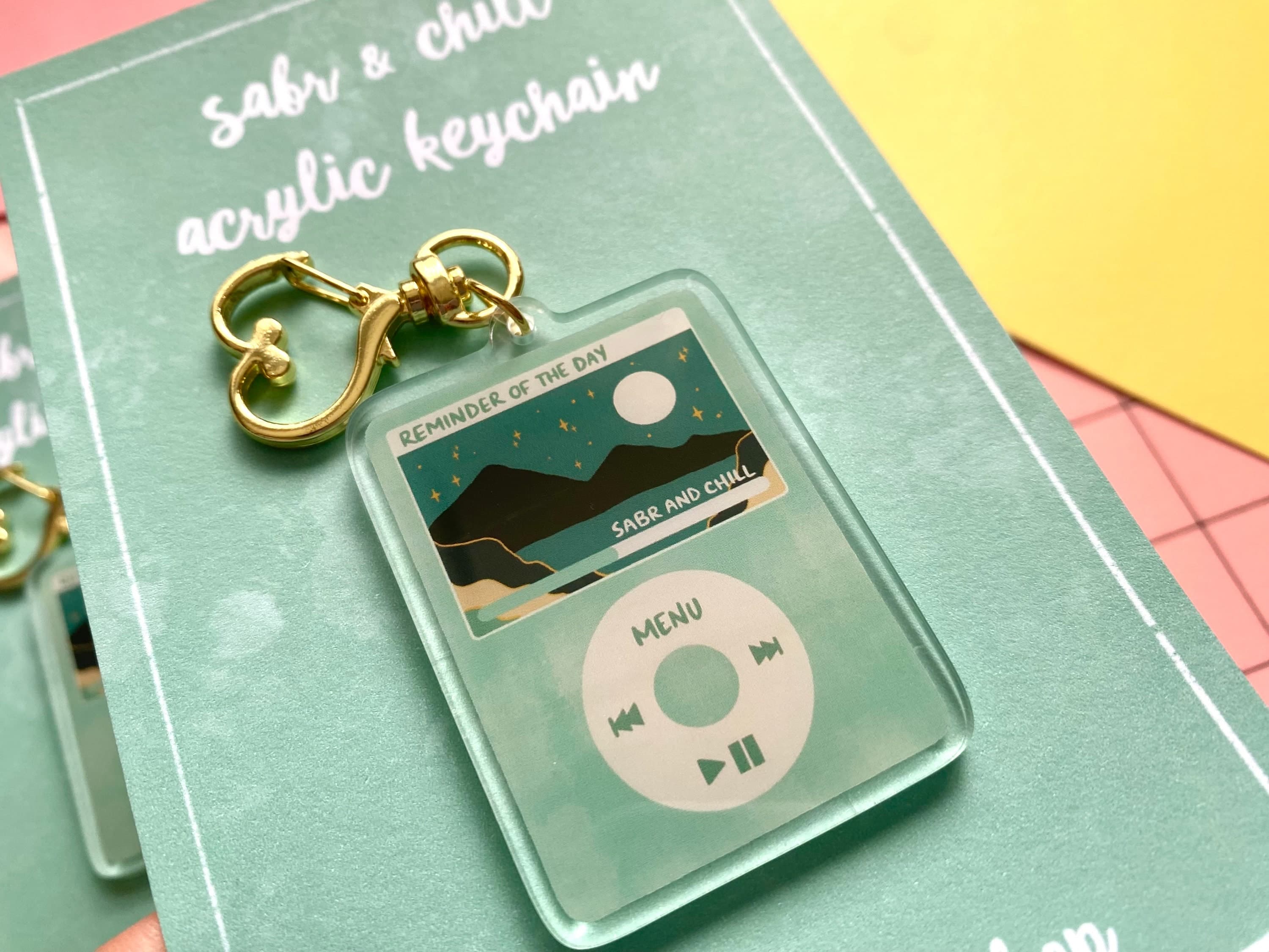 Sabr And Chill Acrylic Keychain | Islamic Art, Gold Clasp - image 4