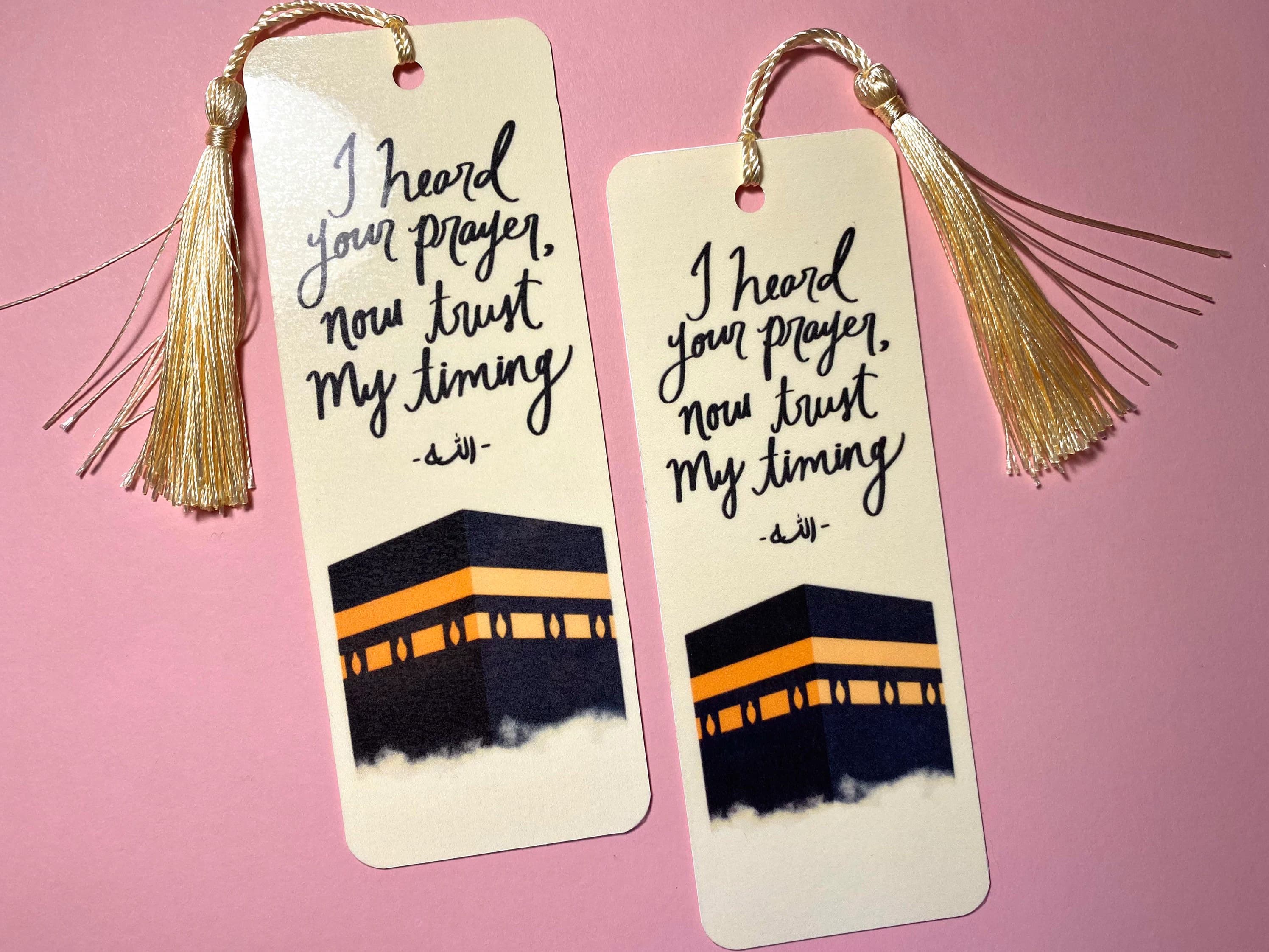 Waterproof Islamic Bookmark | Kaaba Illustration, Yellow Tassel