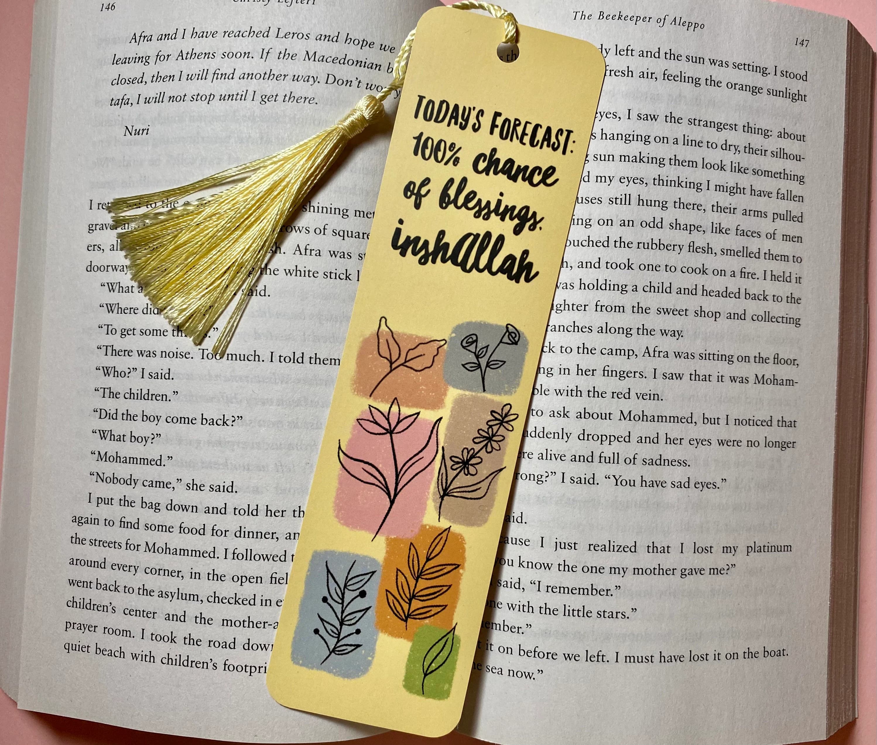 Yellow Tassel Bookmarks | Islamic Art, Book Lover Gift (2 Pack) - image 4