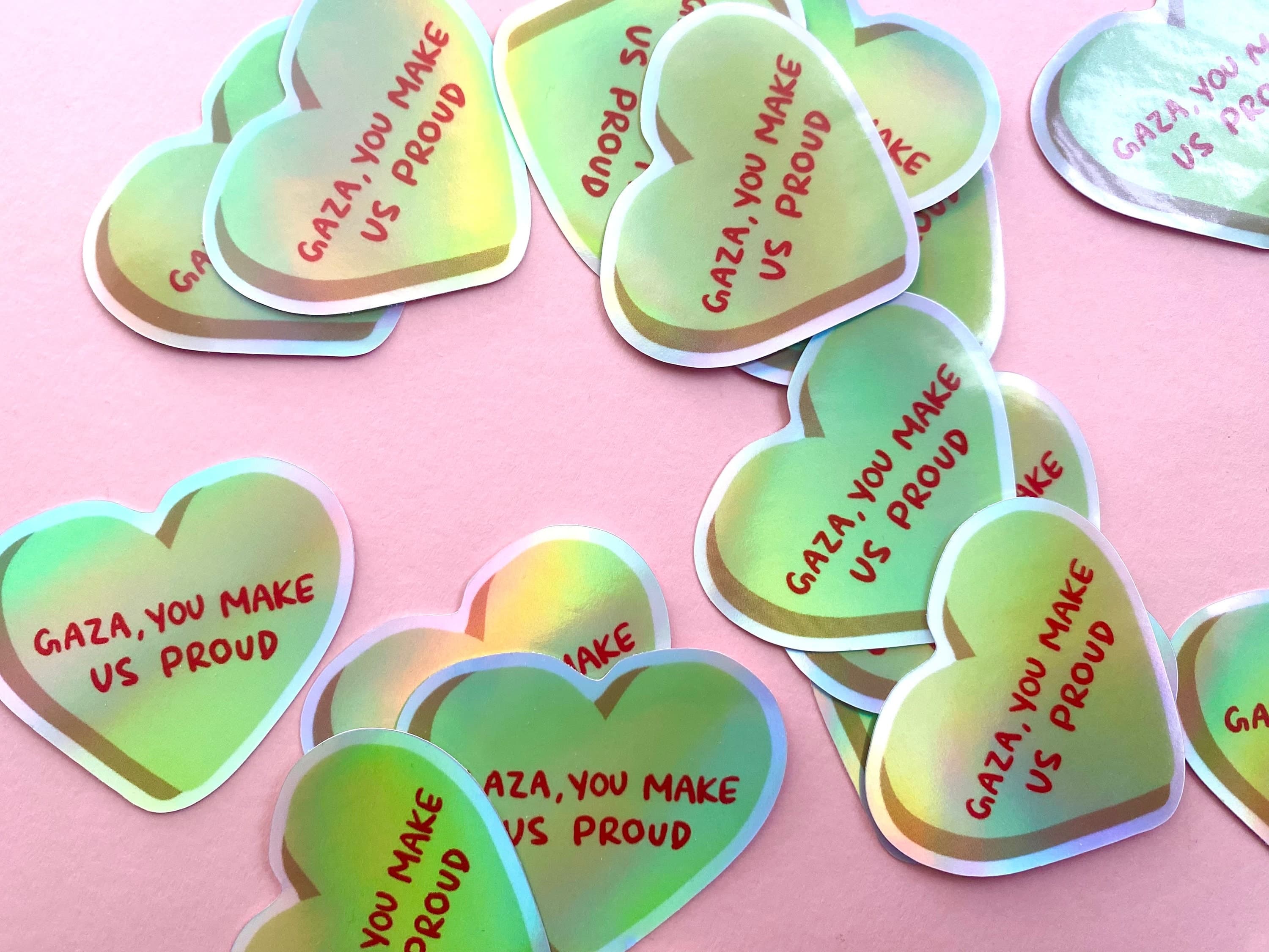 Palestine Heart Sticker | Holographic Vinyl, Profits Donated - image 4