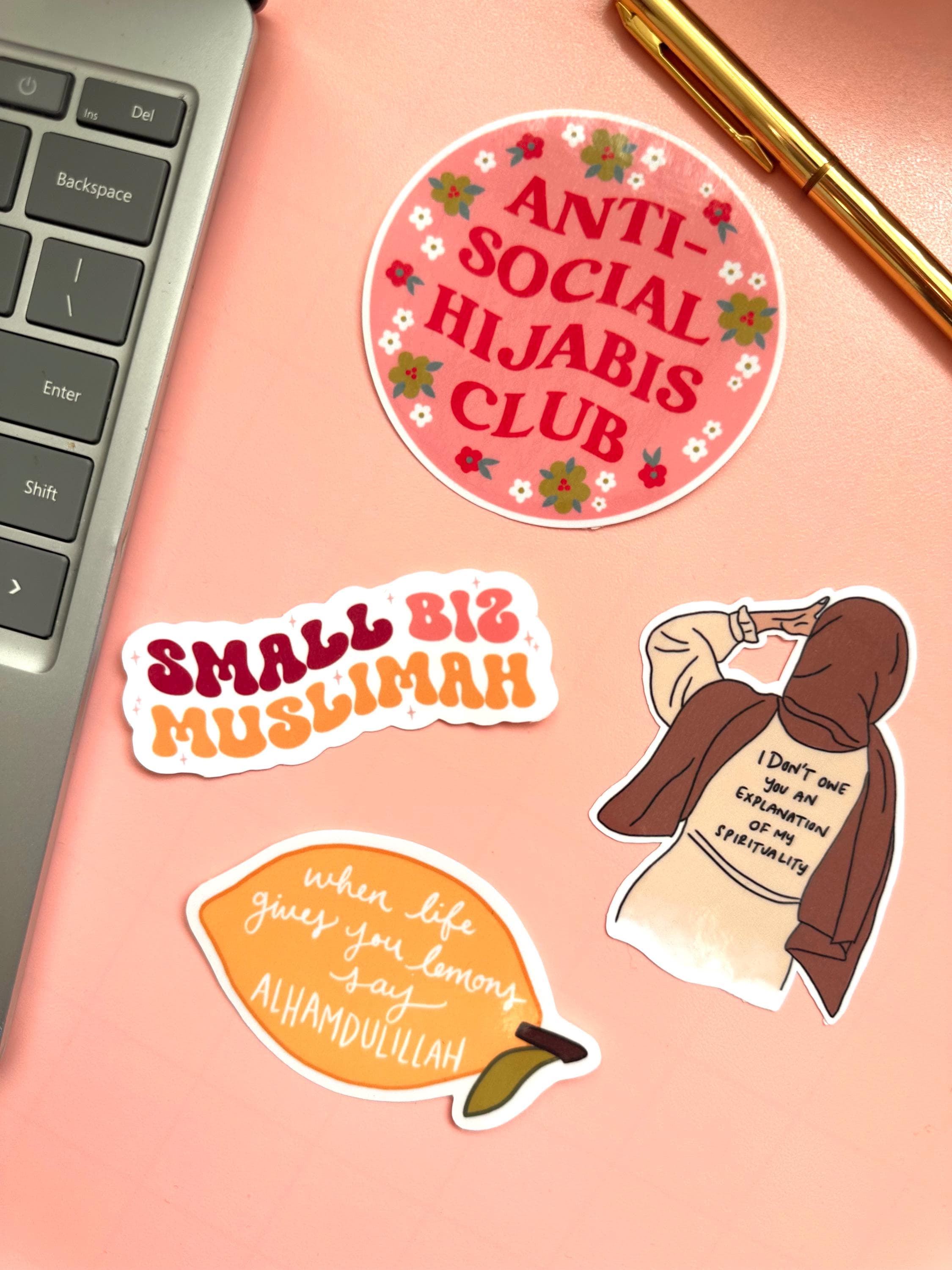Small Biz Muslimah Sticker | Retro Laptop Decal, Waterproof - image 3
