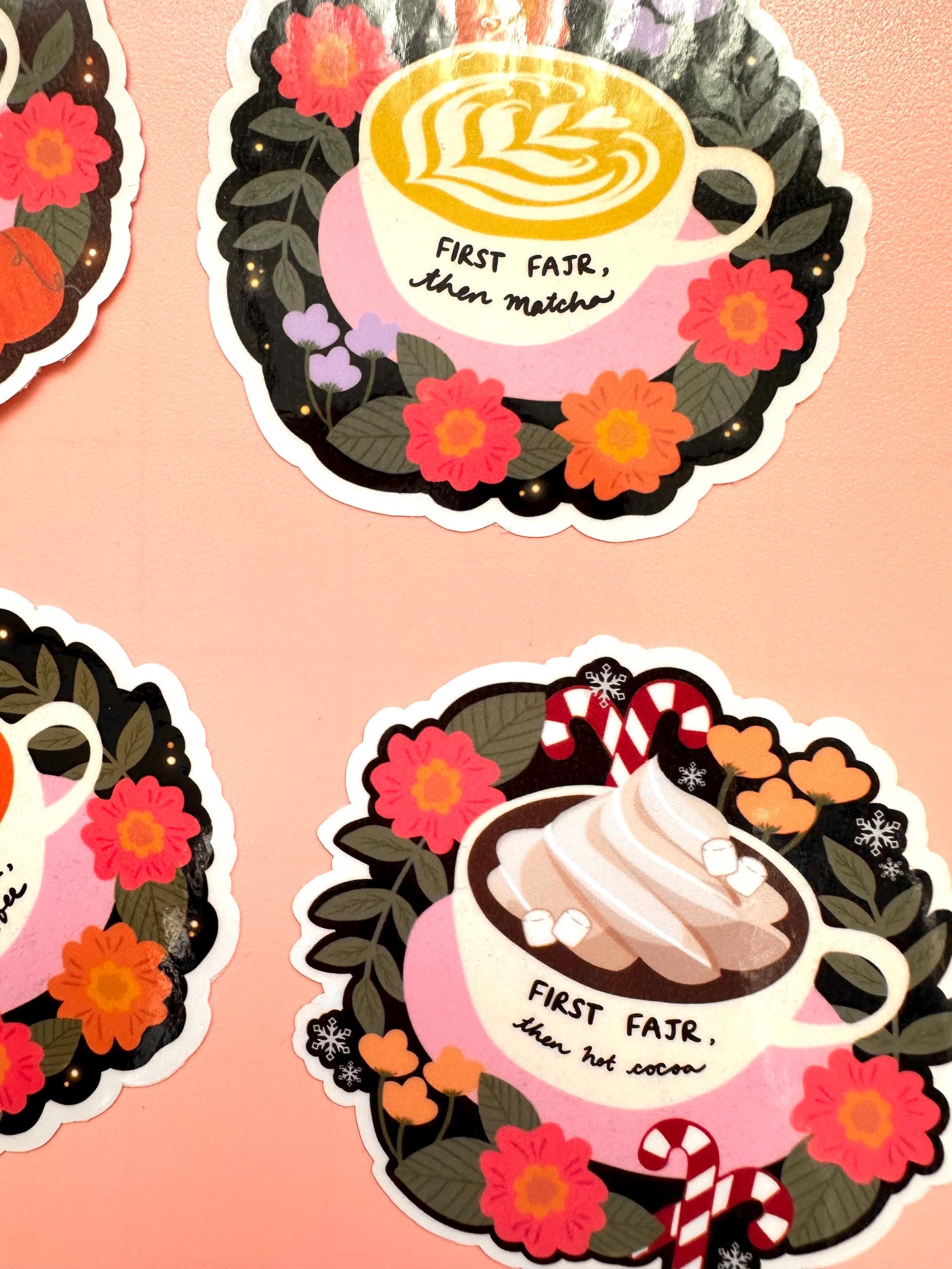 Floral Hot Cocoa Islamic Sticker | Waterproof Vinyl Laptop Decal - image 3