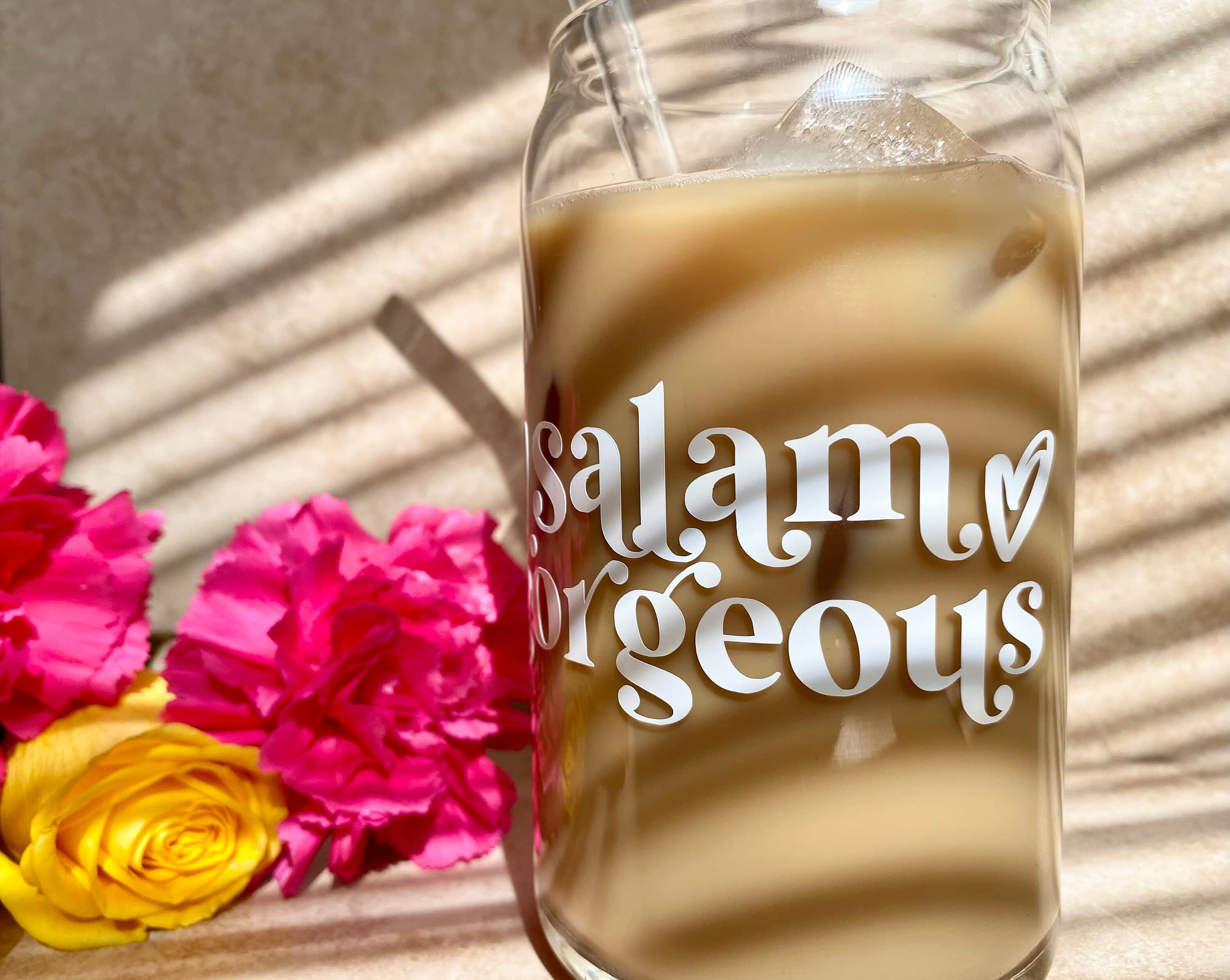 Salam Gorgeous Glass Can | Iced Coffee Cup with Lid - image 3