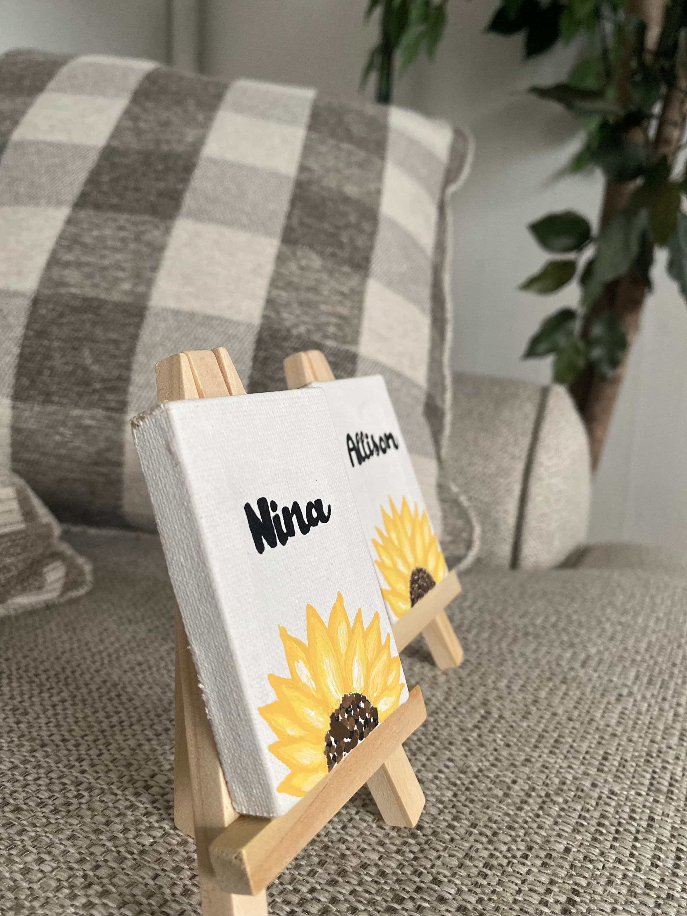 Custom Sunflower Acrylic Painting on Mini Canvas | Bridesmaid Gift - image 5
