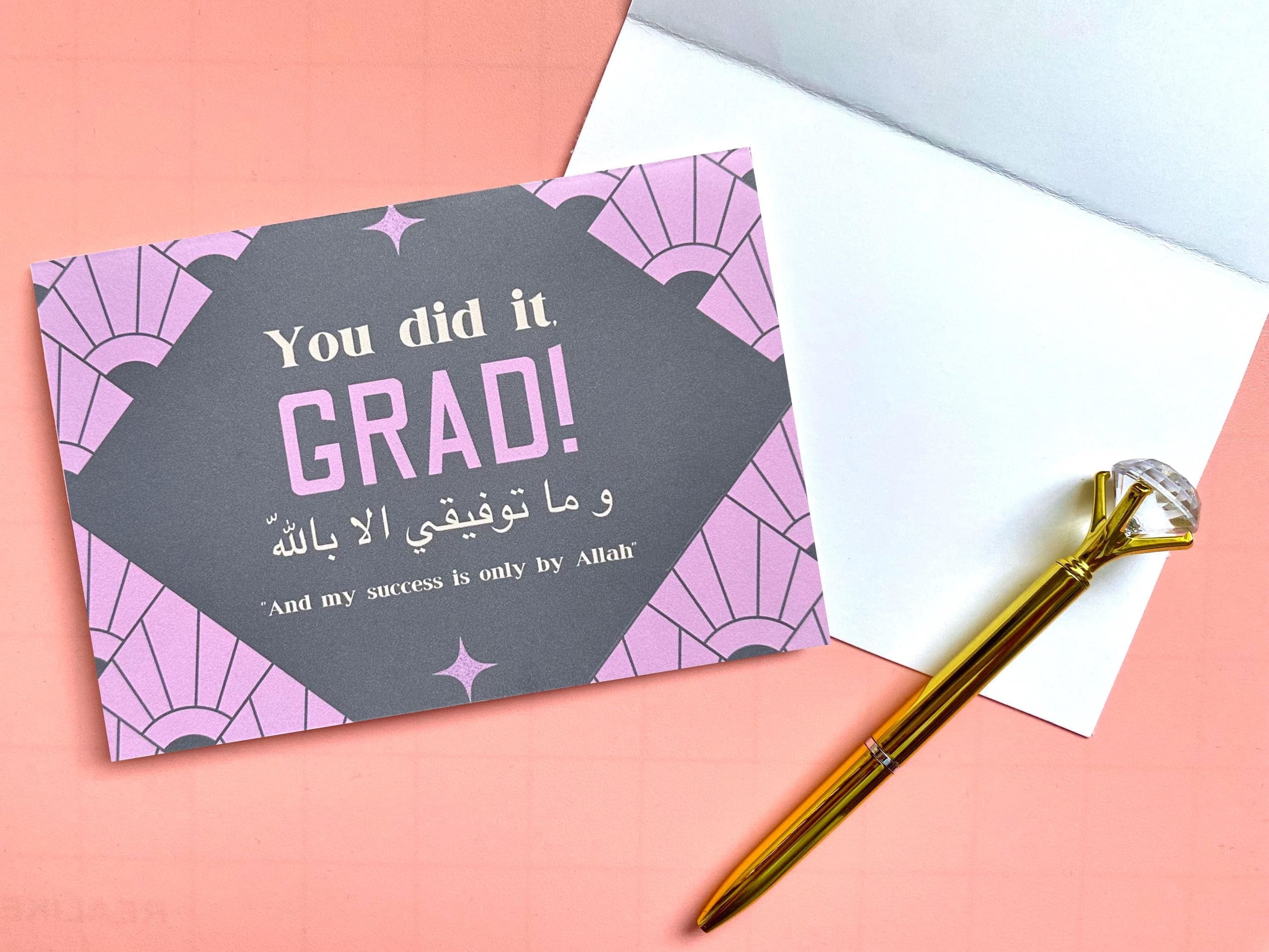 Islamic Graduation Card | "You Did It Grad!" | 4x6 Inch Greeting Card