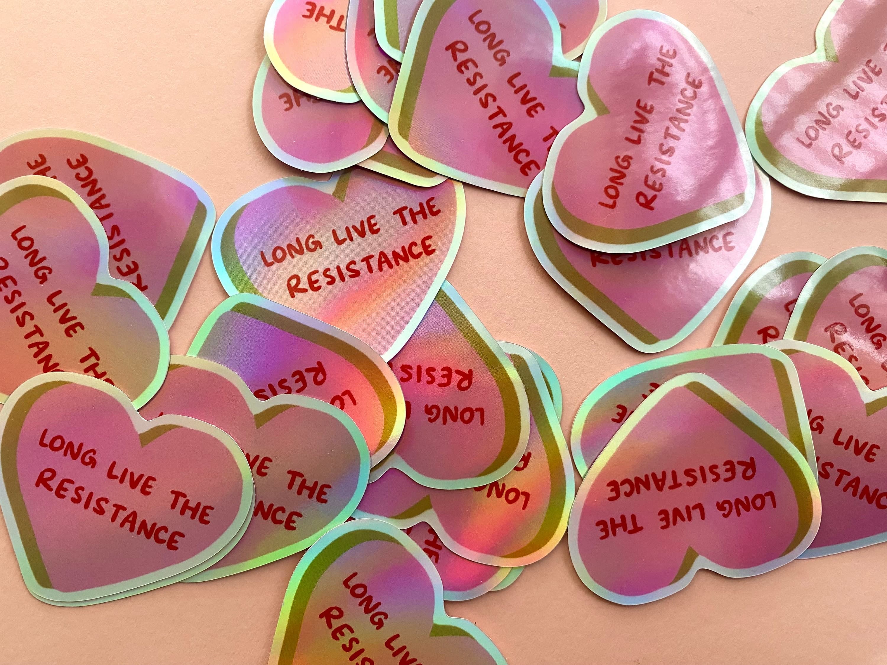 Palestine Sticker | 10% Profits Donated | Valentines Conversation Hearts | Heart Candy Sticker | Holographic Sticker | Vinyl Laptop Stickers - image 4