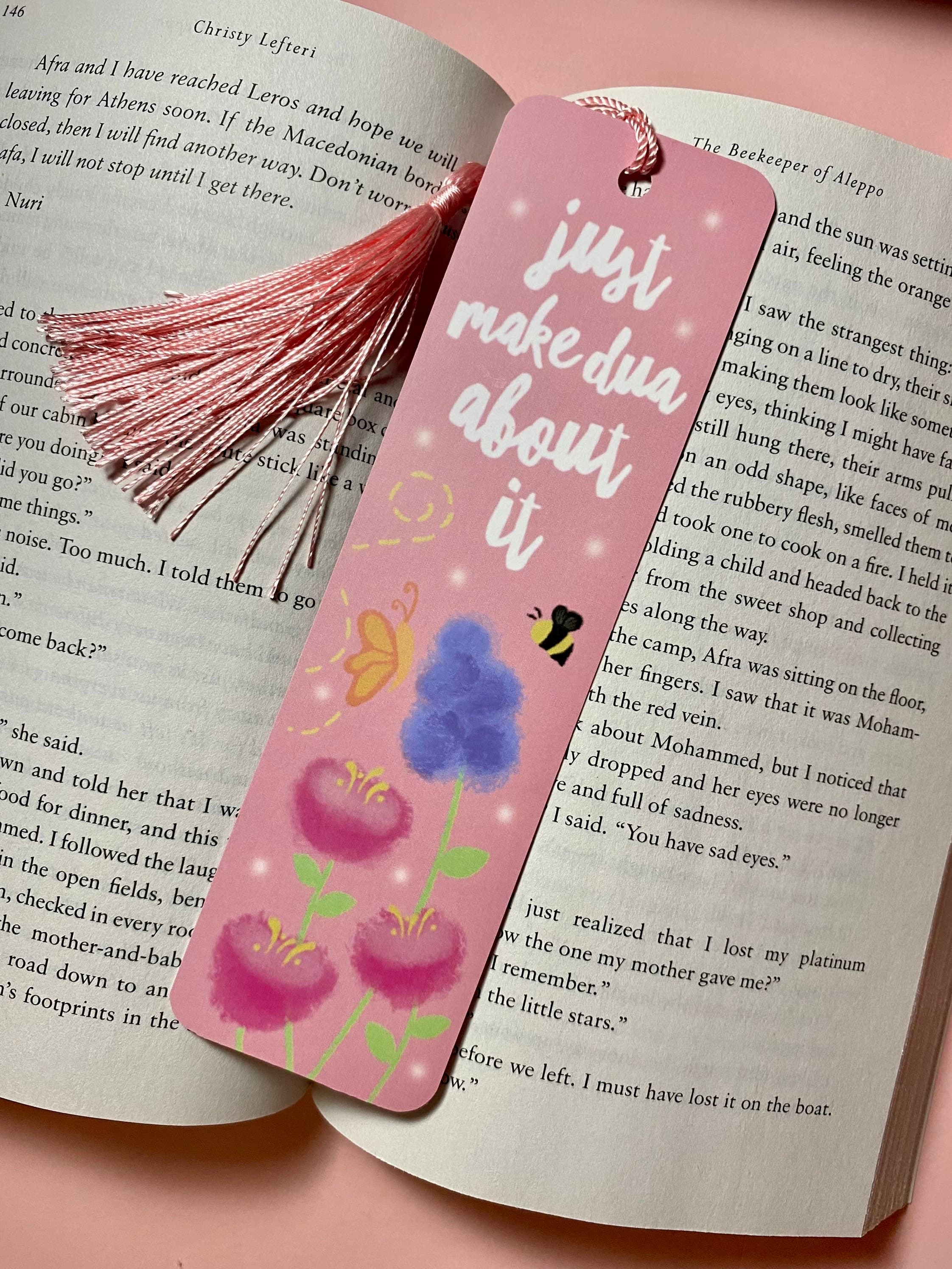 Just Make Dua Bookmark | Floral Islamic Gift with Tassel - image 3
