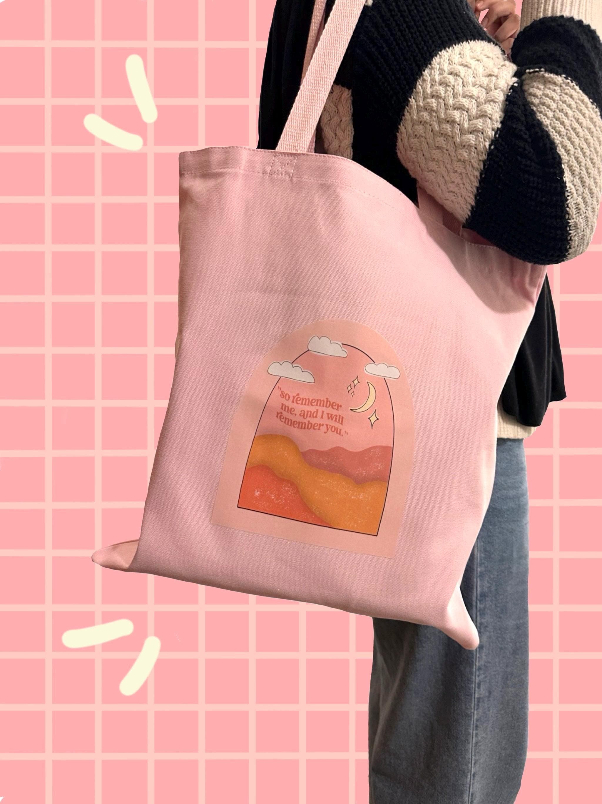 Pink Aesthetic Cotton Canvas Tote Bag | Islamic Gift