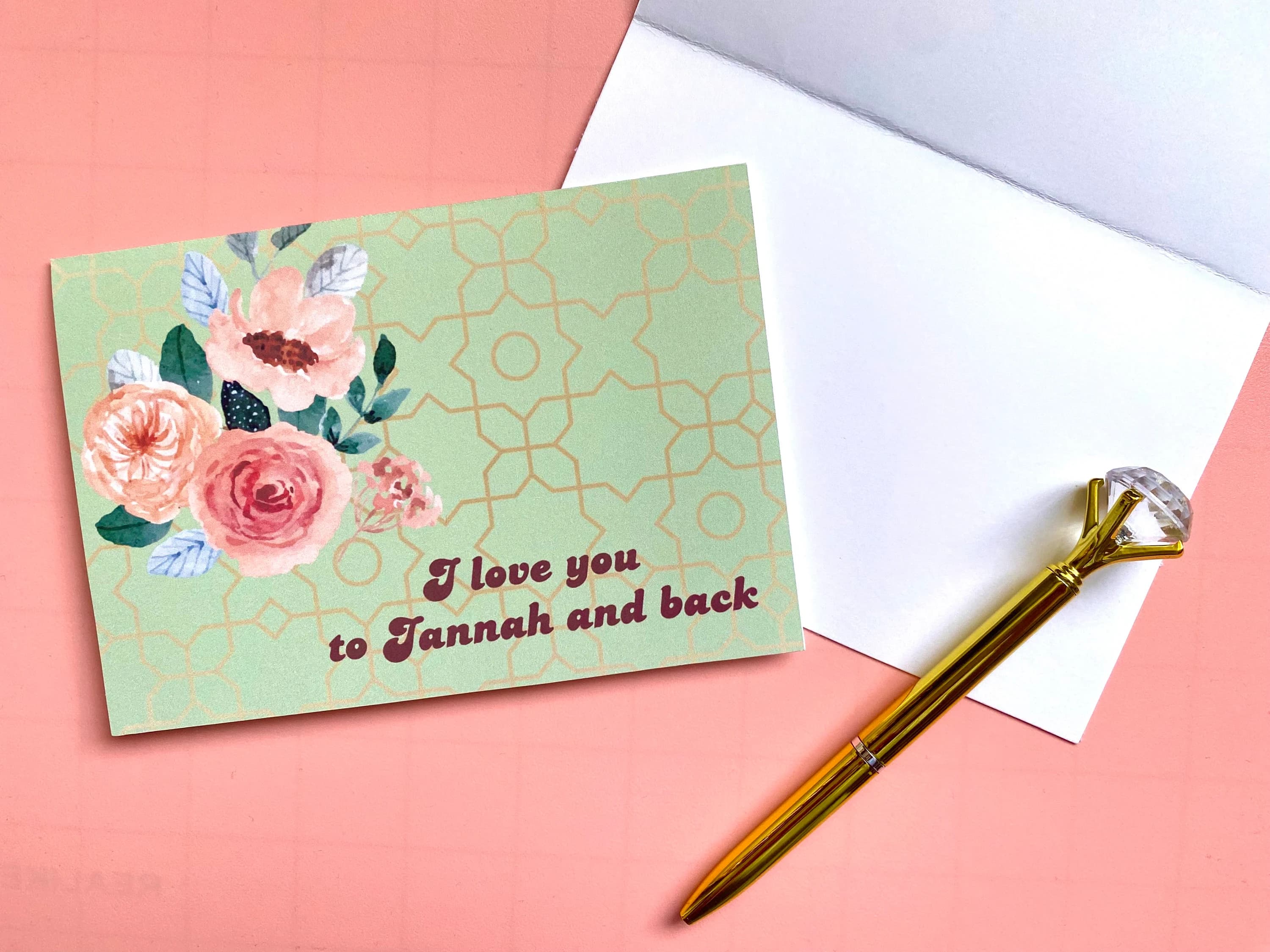 Islamic Friendship Card | Floral 4x6 Greeting Card | Eid Gift
