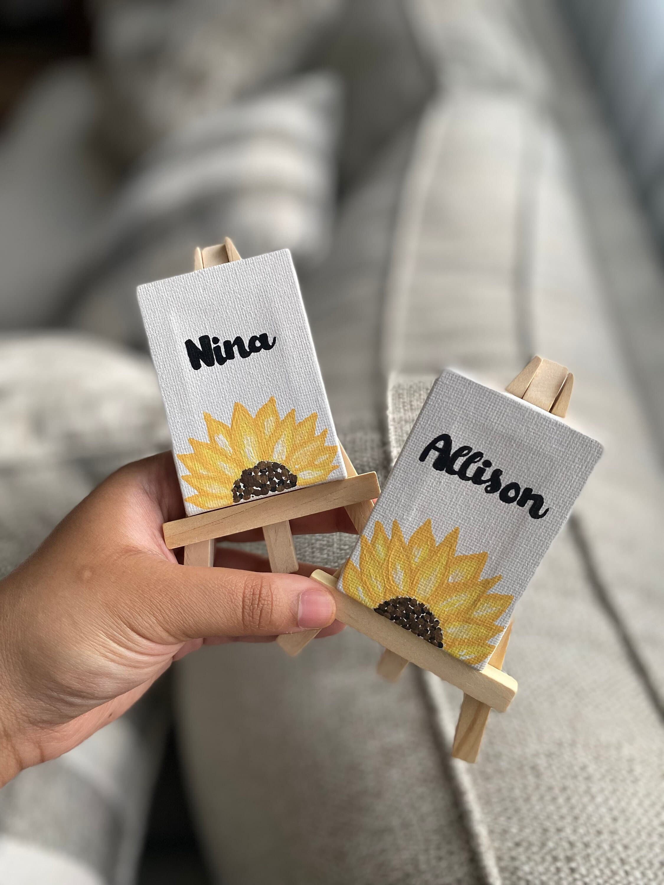 Custom Sunflower Acrylic Painting on Mini Canvas | Bridesmaid Gift