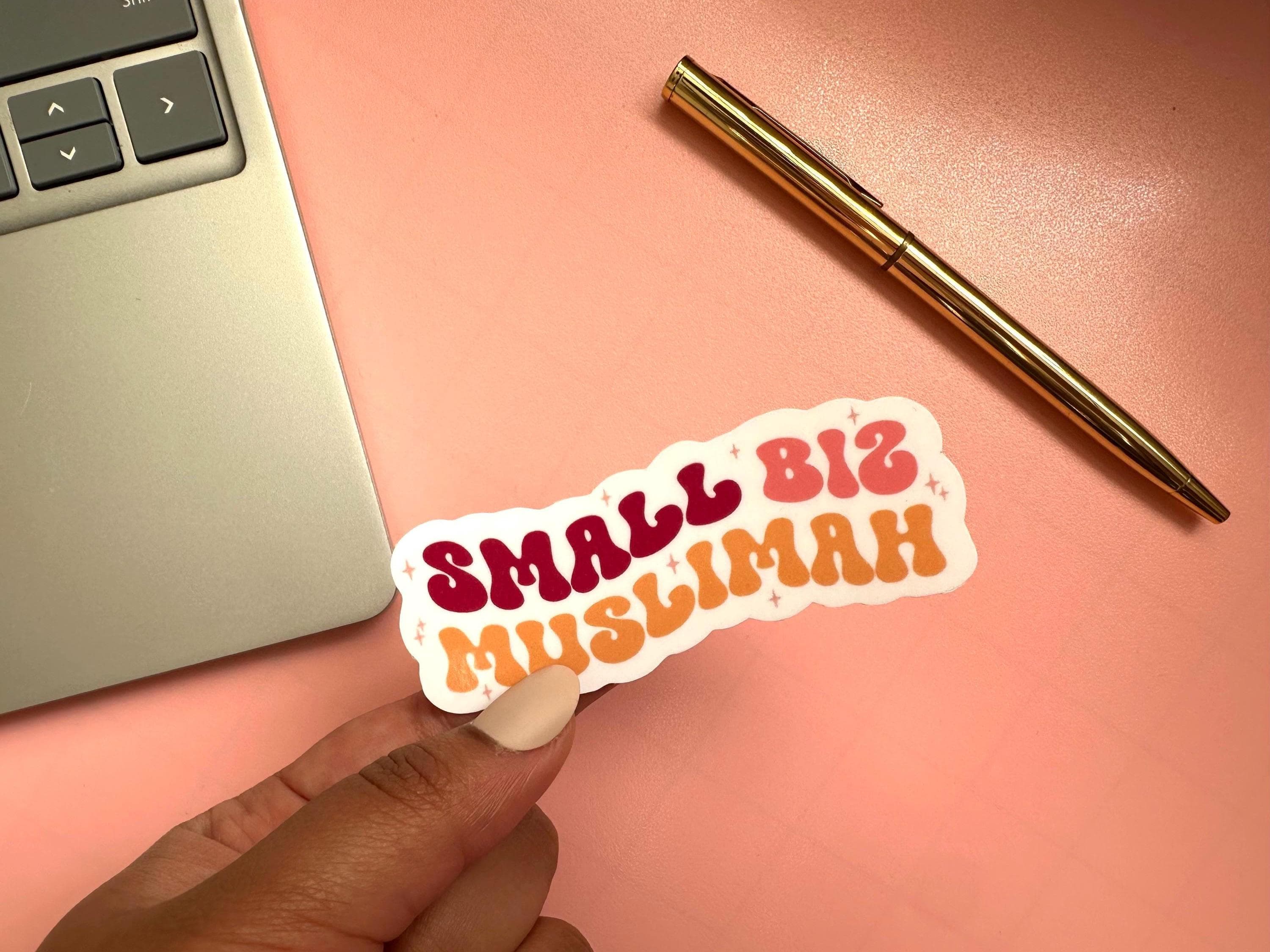 Small Biz Muslimah Sticker | Retro Laptop Decal, Waterproof