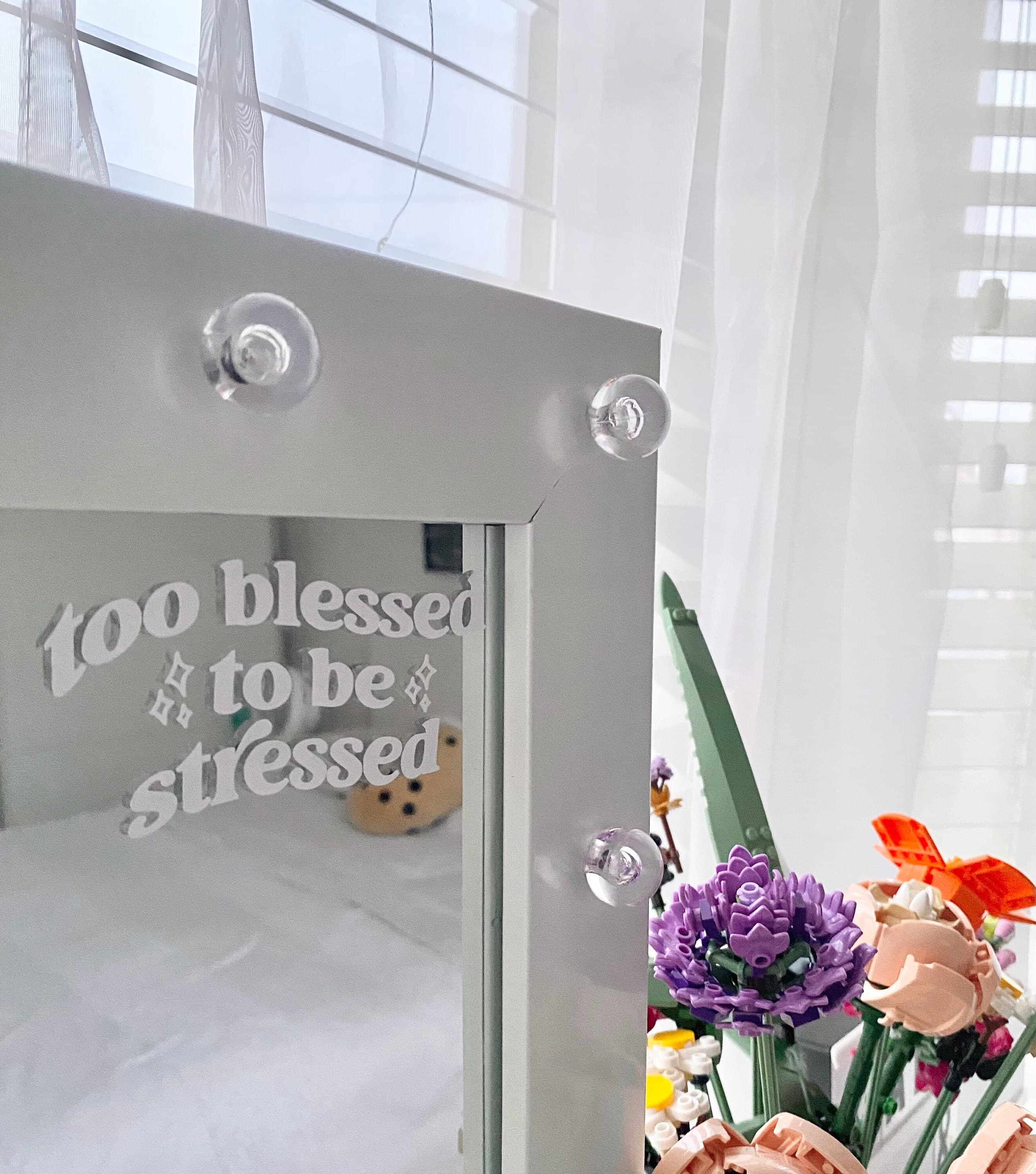 Blessed Mirror Decal | Aesthetic Positive Quote, Vinyl Sticker