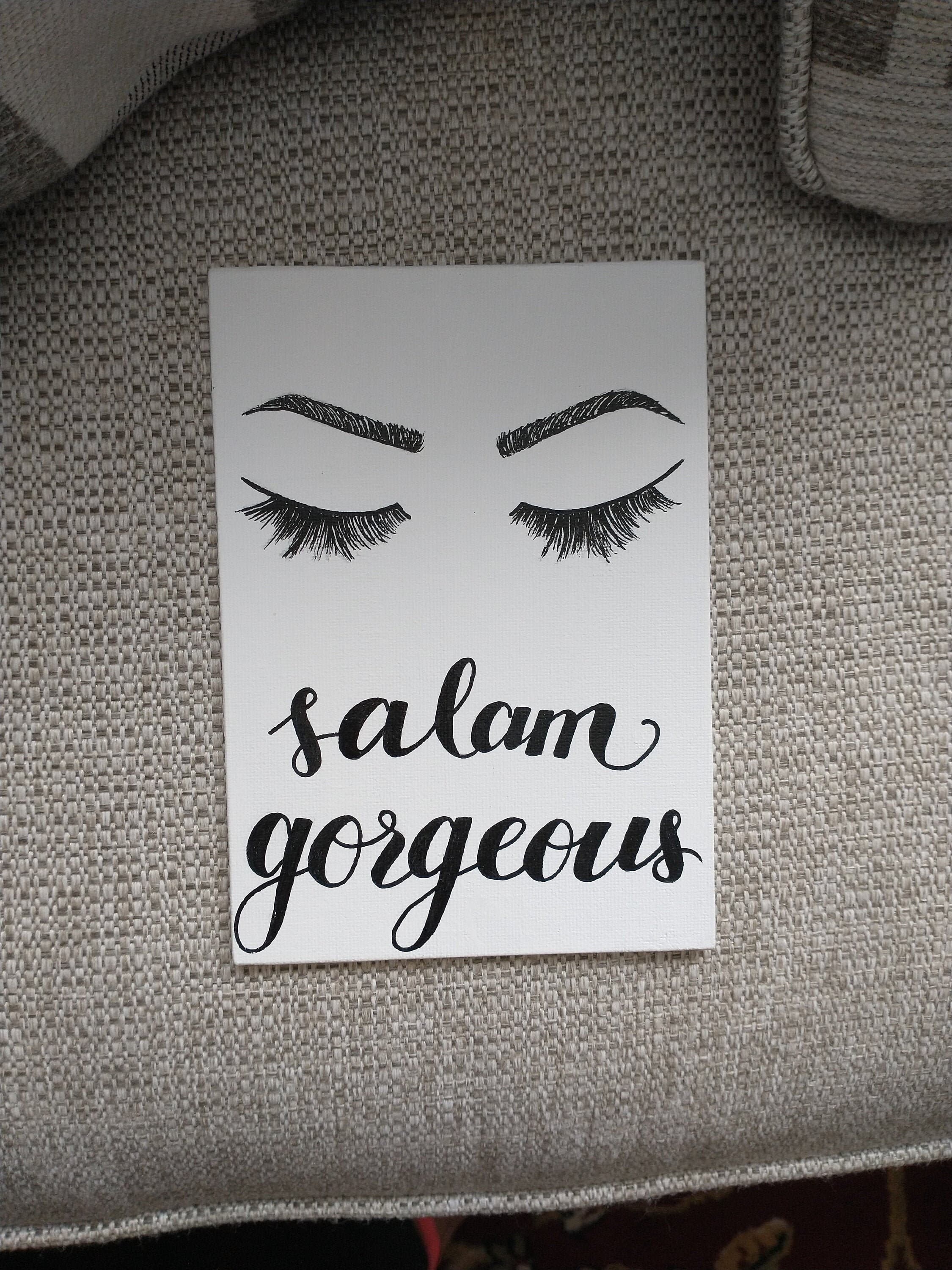 Salam Gorgeous Art | Acrylic Painting, Hijabi Eyebrow Art (5x7 Inch)