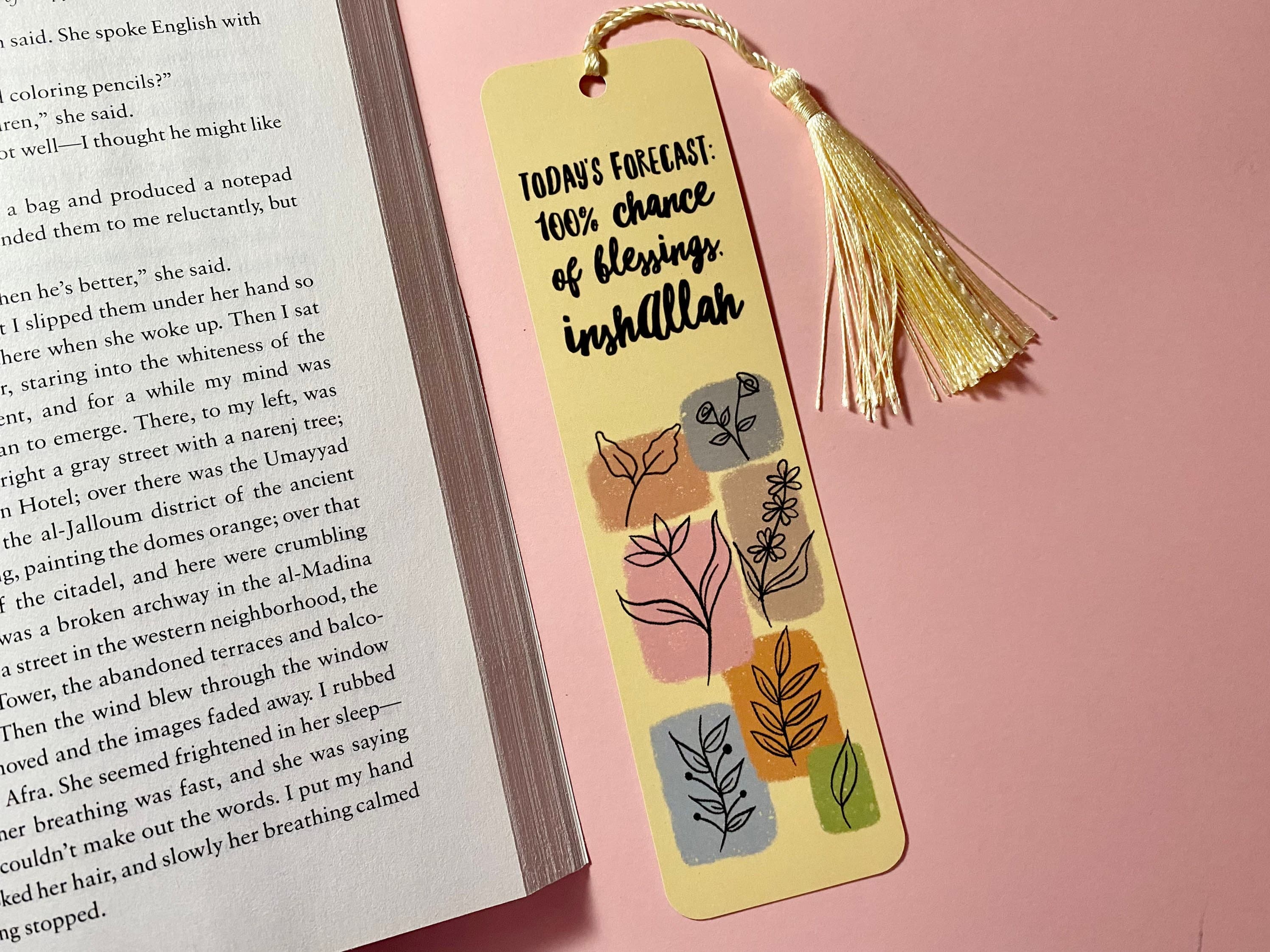Islamic Bookmark with Tassel | Floral Blessing Gift