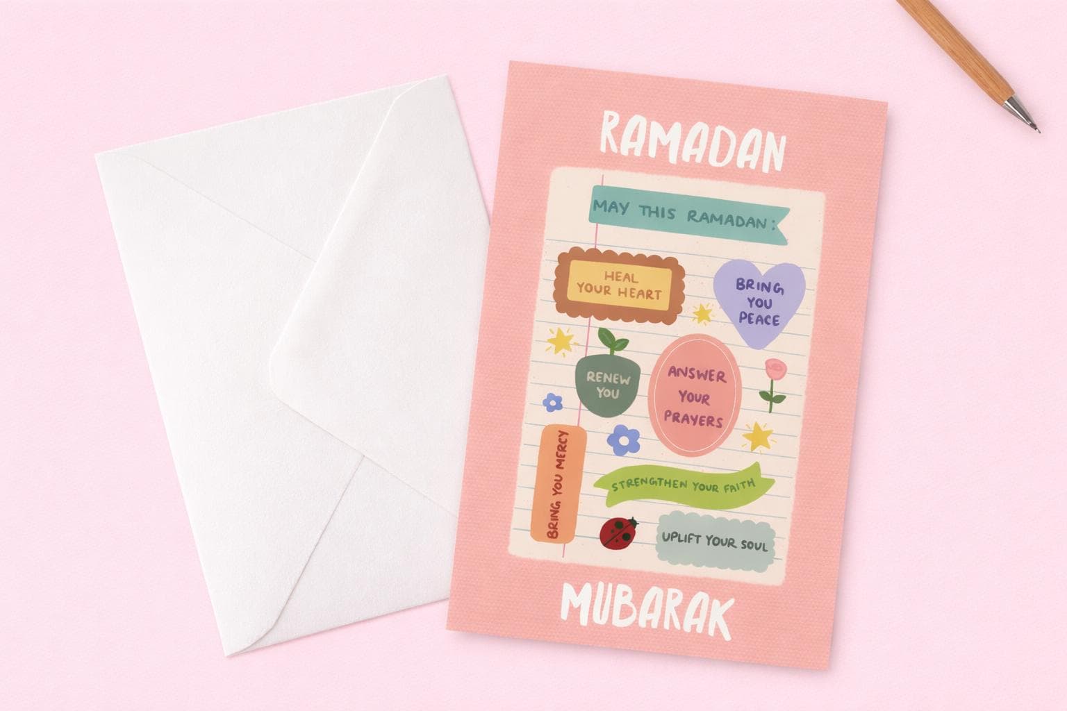 Pink Ramadan Greeting Card | Ramadan Mubarak | Islamic Gift - image 4