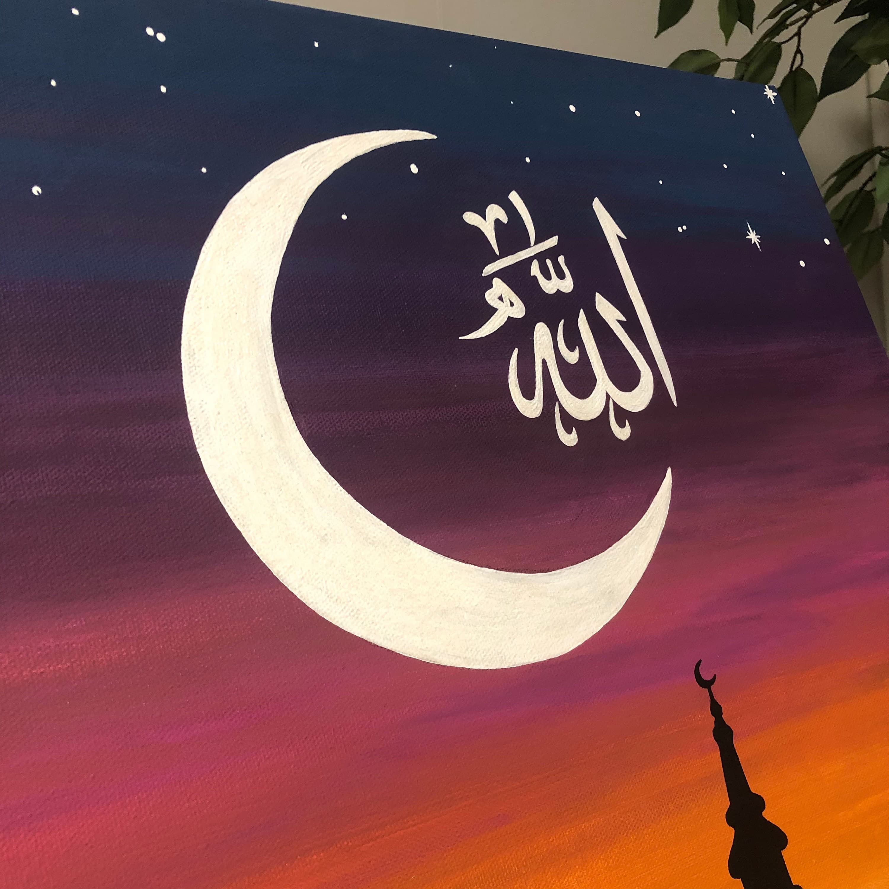 Masjid Sunset Acrylic Painting | Islamic Wall Art - image 4