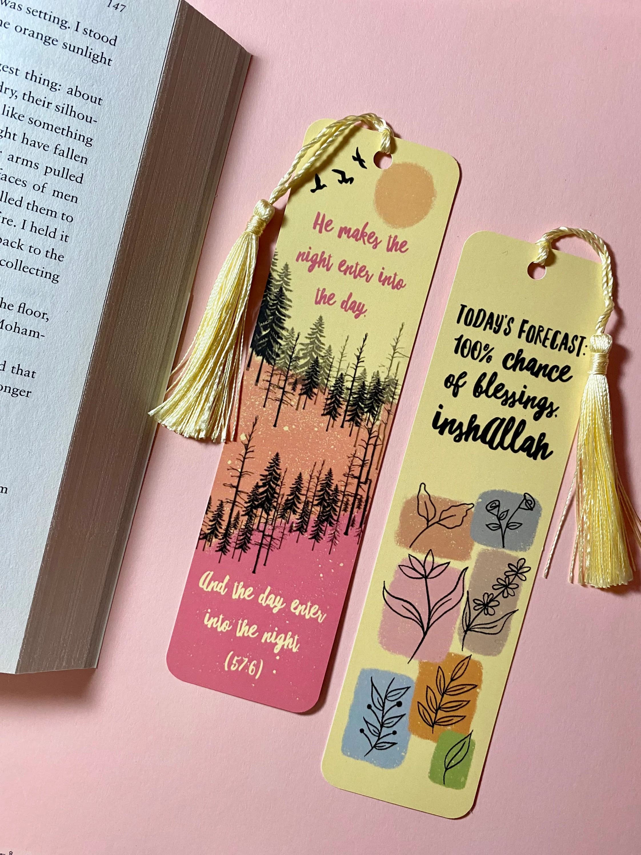 Yellow Tassel Bookmarks | Islamic Art, Book Lover Gift (2 Pack) - image 5
