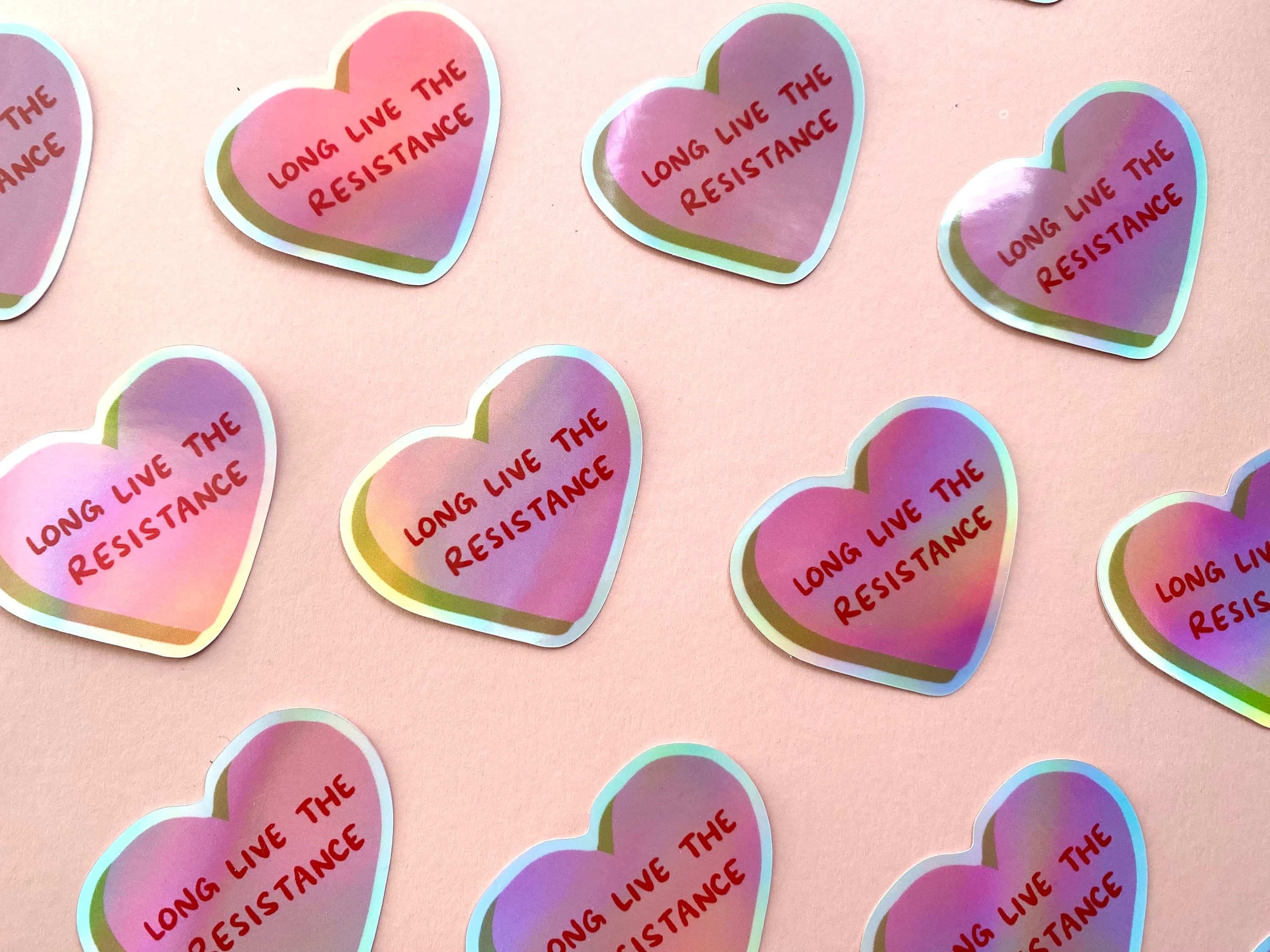 Palestine Sticker | 10% Profits Donated | Valentines Conversation Hearts | Heart Candy Sticker | Holographic Sticker | Vinyl Laptop Stickers - image 3