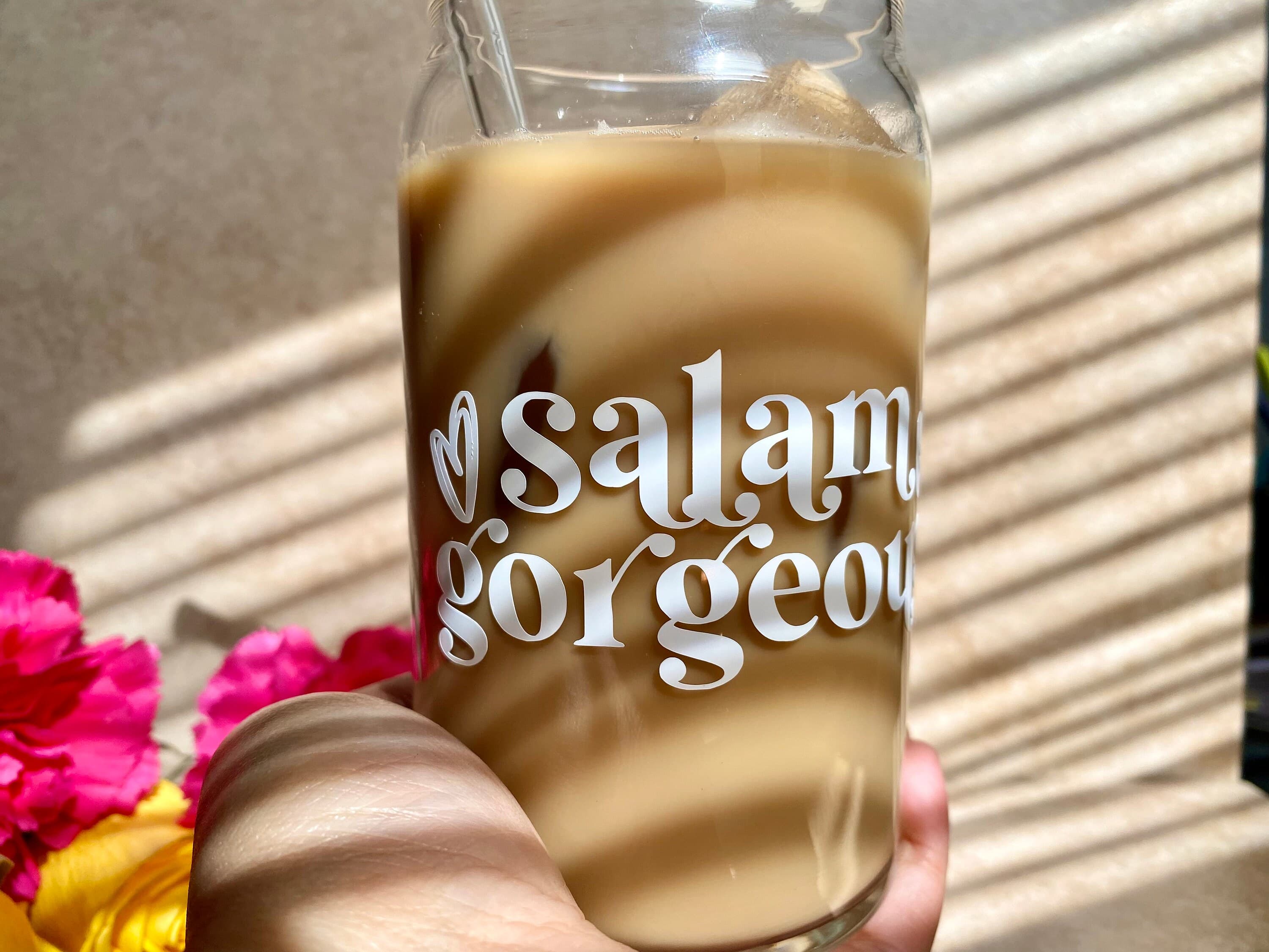Salam Gorgeous Glass Can | Iced Coffee Cup with Lid - image 4