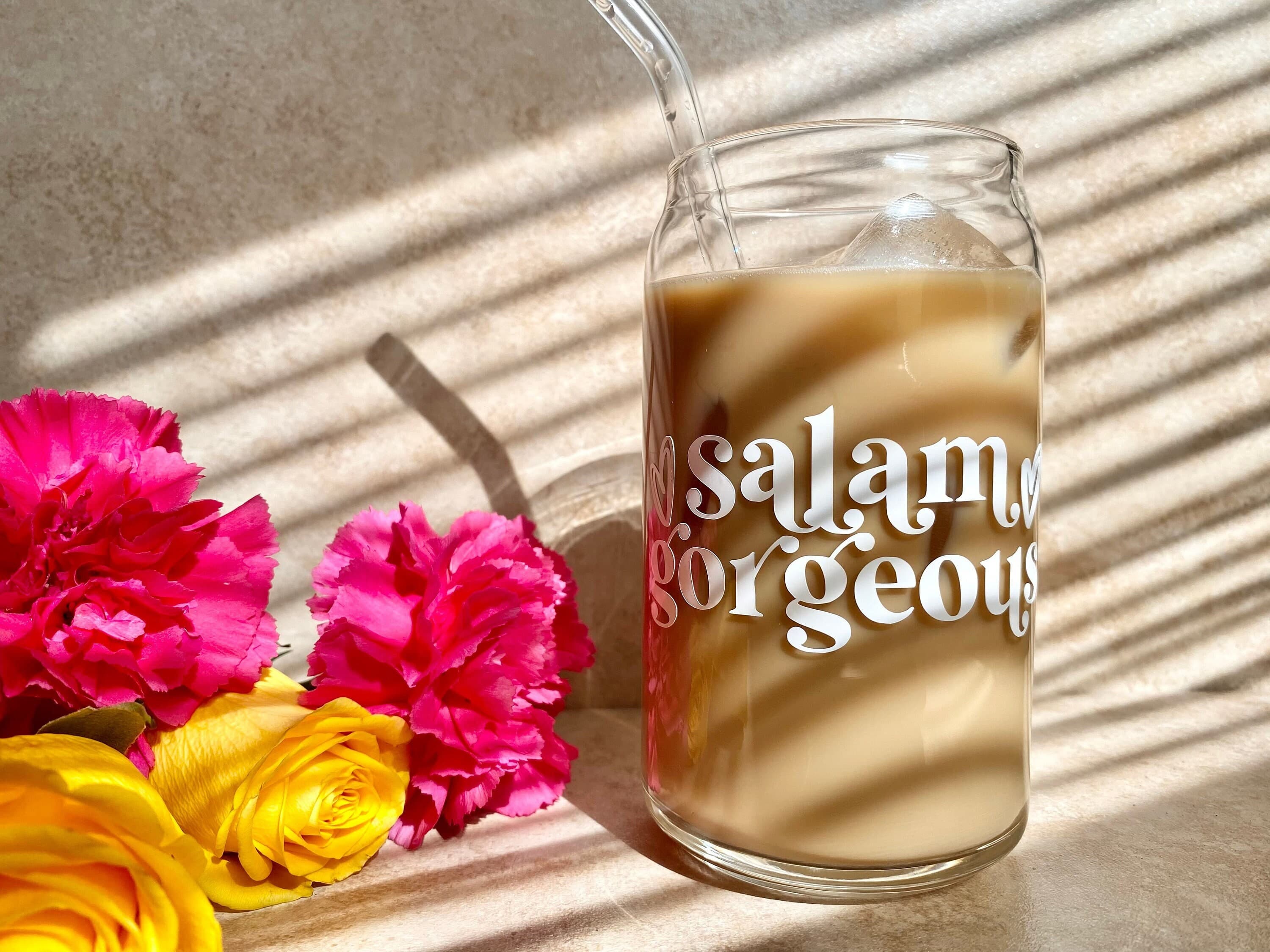 Salam Gorgeous Glass Can | Iced Coffee Cup with Lid