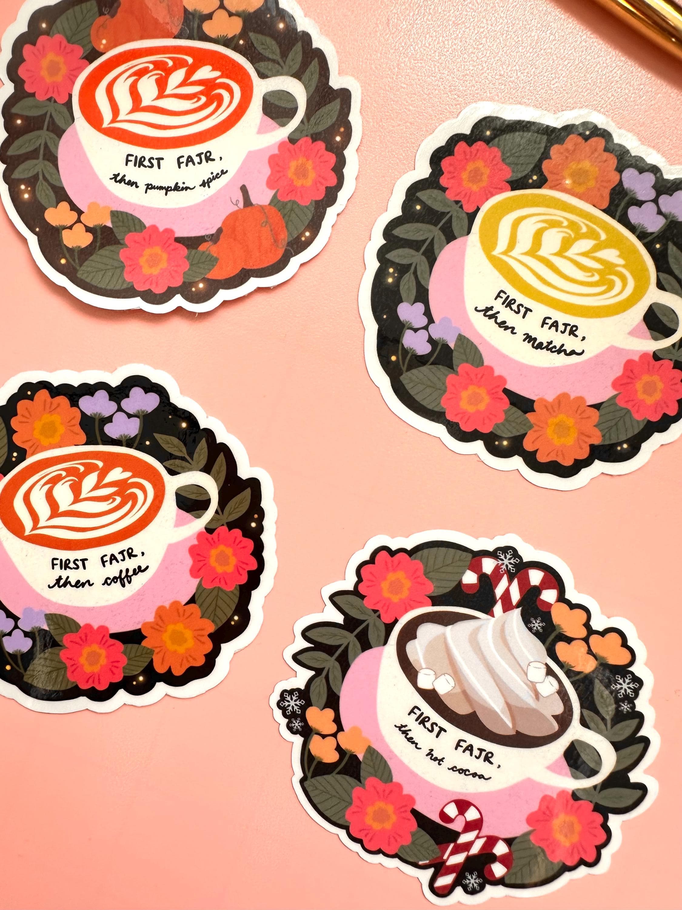 Cozy Drinks Sticker Pack | Coffee, Matcha, Cocoa, Pumpkin Spice - image 3