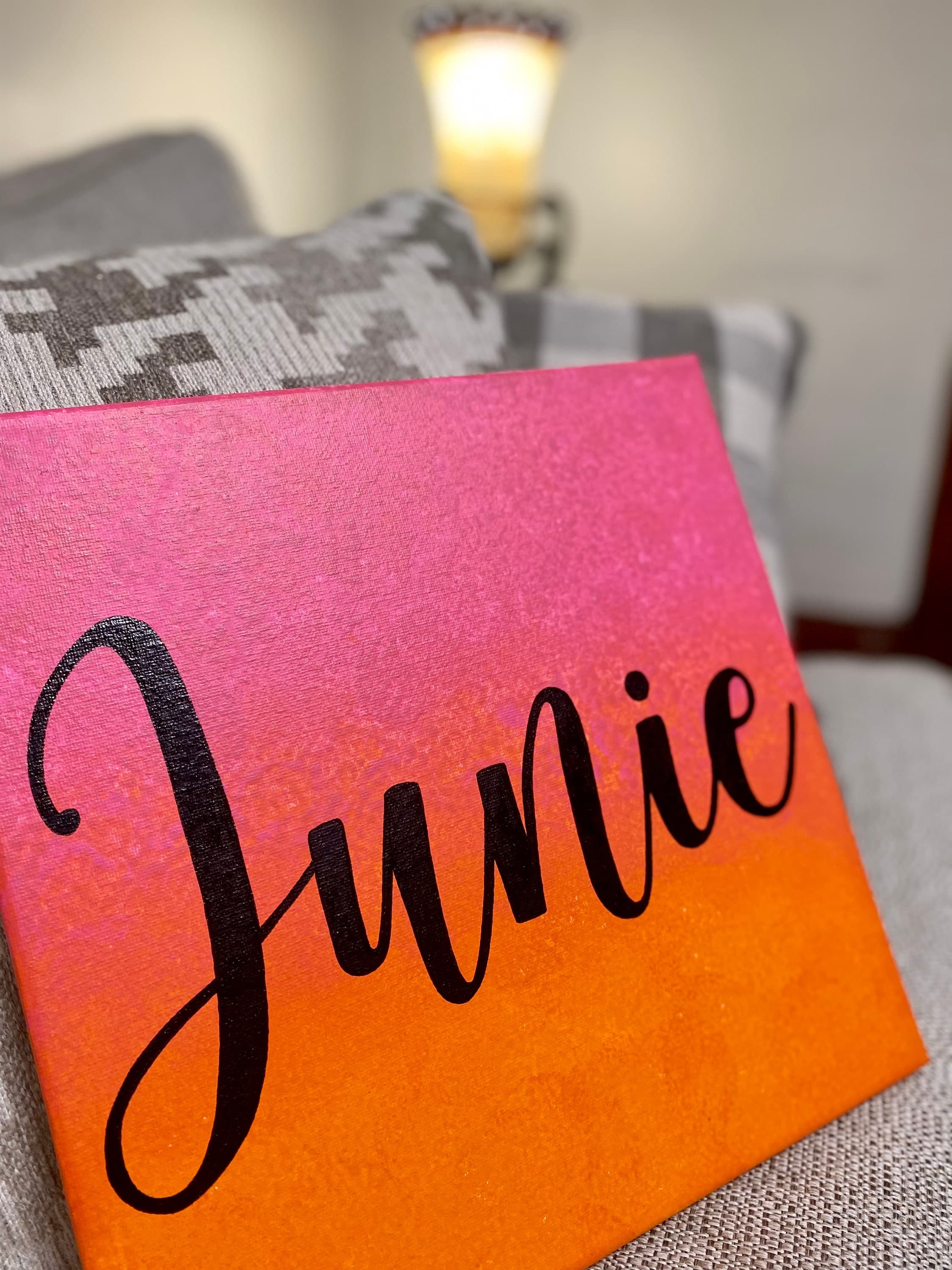 Custom Ombré Name Canvas | Sponge Art, Acrylic Painting - image 4