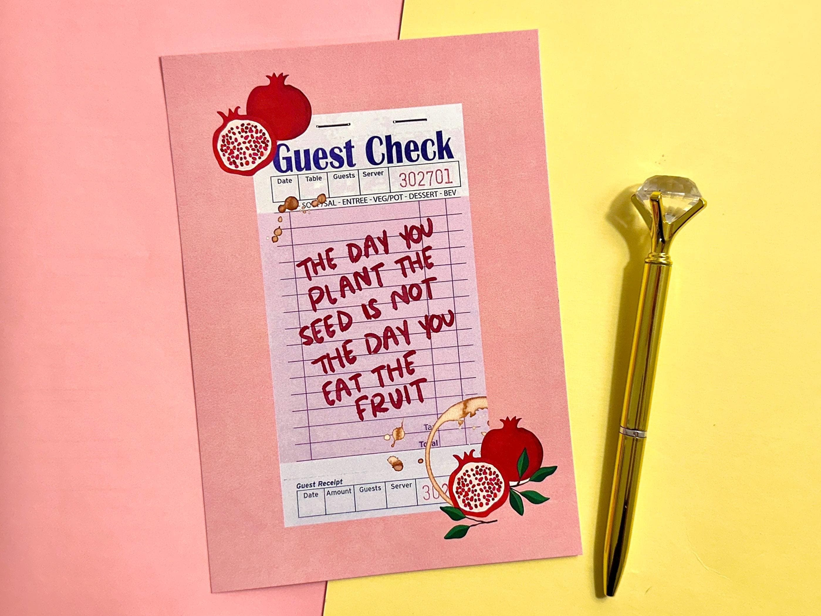 Guest Check Art Print | Motivational Wall Decor (5x7 Inch)