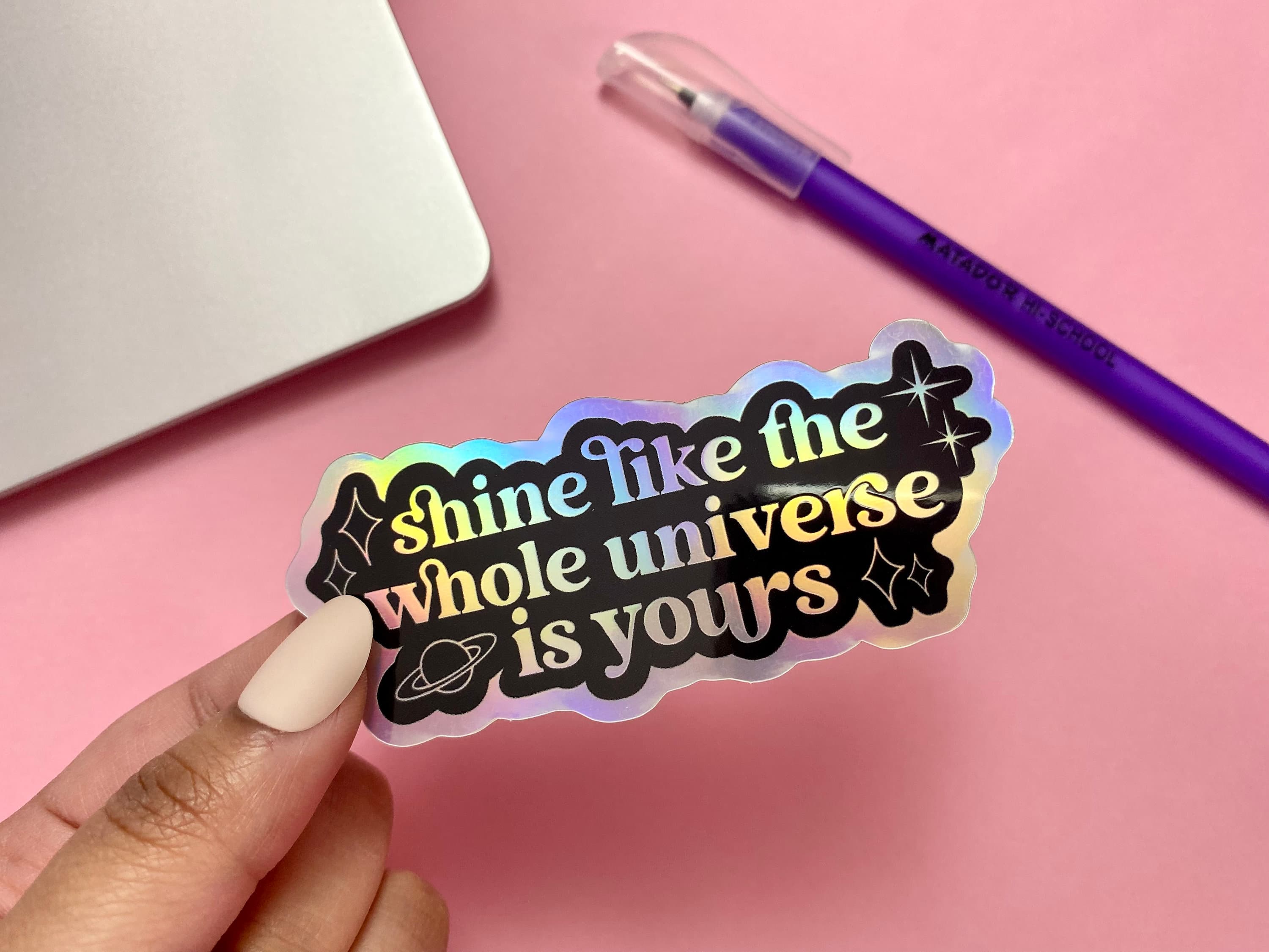 Holographic Rumi Quote Sticker | Waterproof Vinyl Laptop Decal