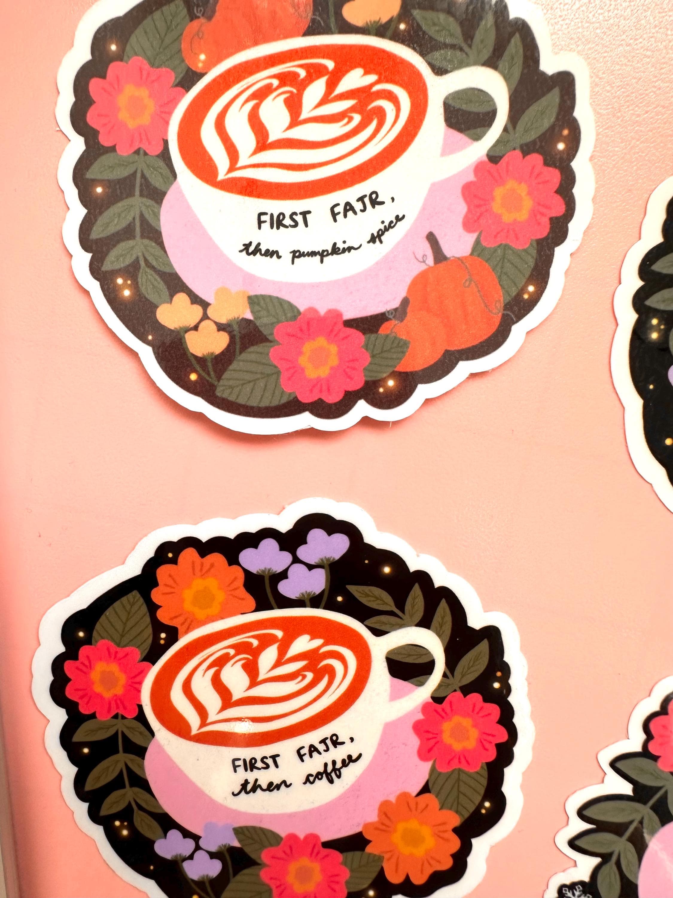 Pumpkin Spice Latte Sticker | Islamic Floral Art, Waterproof - image 3