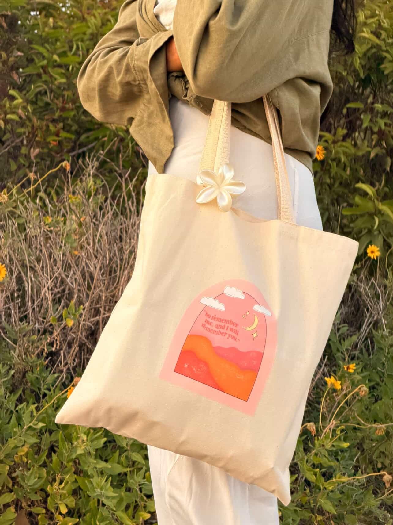 Pink Aesthetic Cotton Canvas Tote Bag | Islamic Gift - image 4