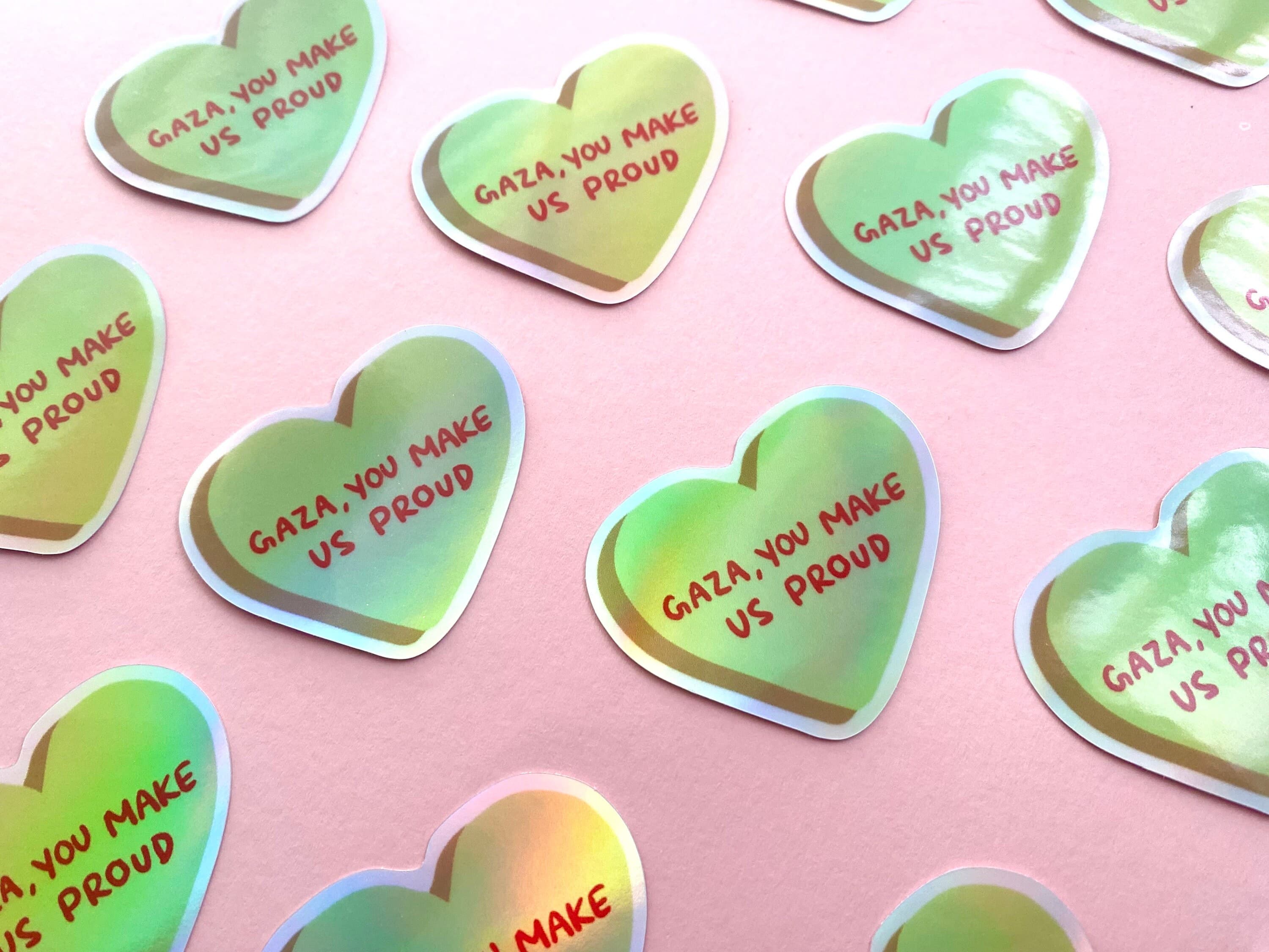 Palestine Heart Sticker | Holographic Vinyl, Profits Donated - image 3