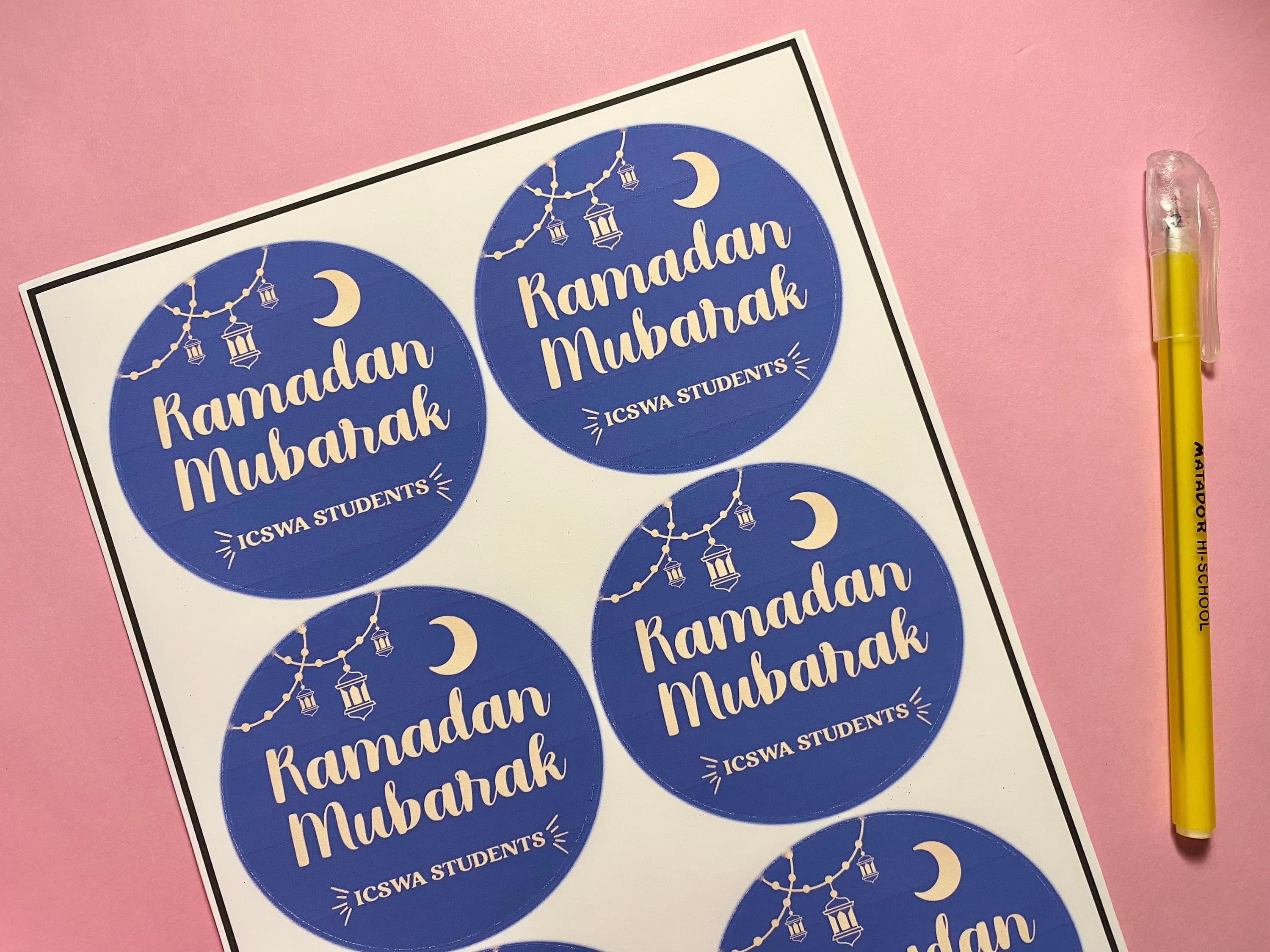 Ramadan Mubarak Stickers | Islamic Gift Labels (3 inch)